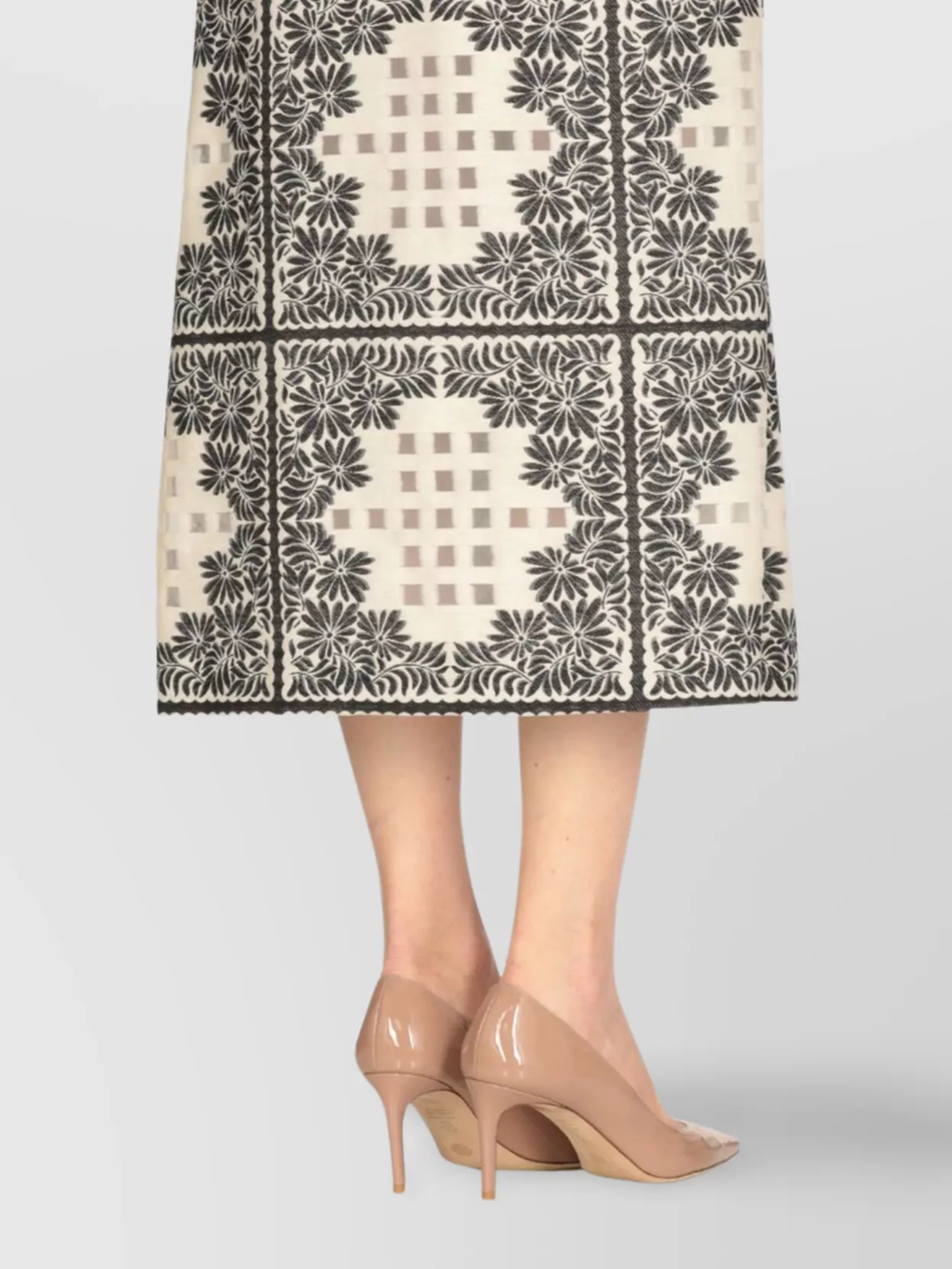 Pt Torino Elastic Waist Floral Pattern Flared Hem Skirt
