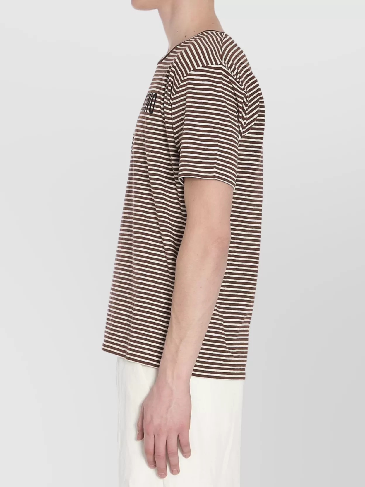 Valentino Garavani Striped Linen Crew Neck T-Shirt