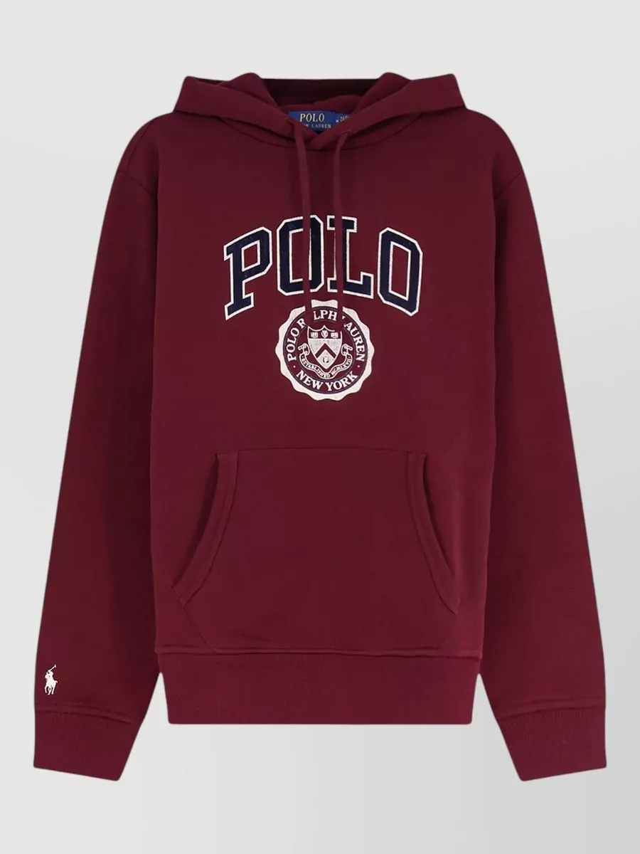 Polo Ralph Lauren ribbed logo print hoodie