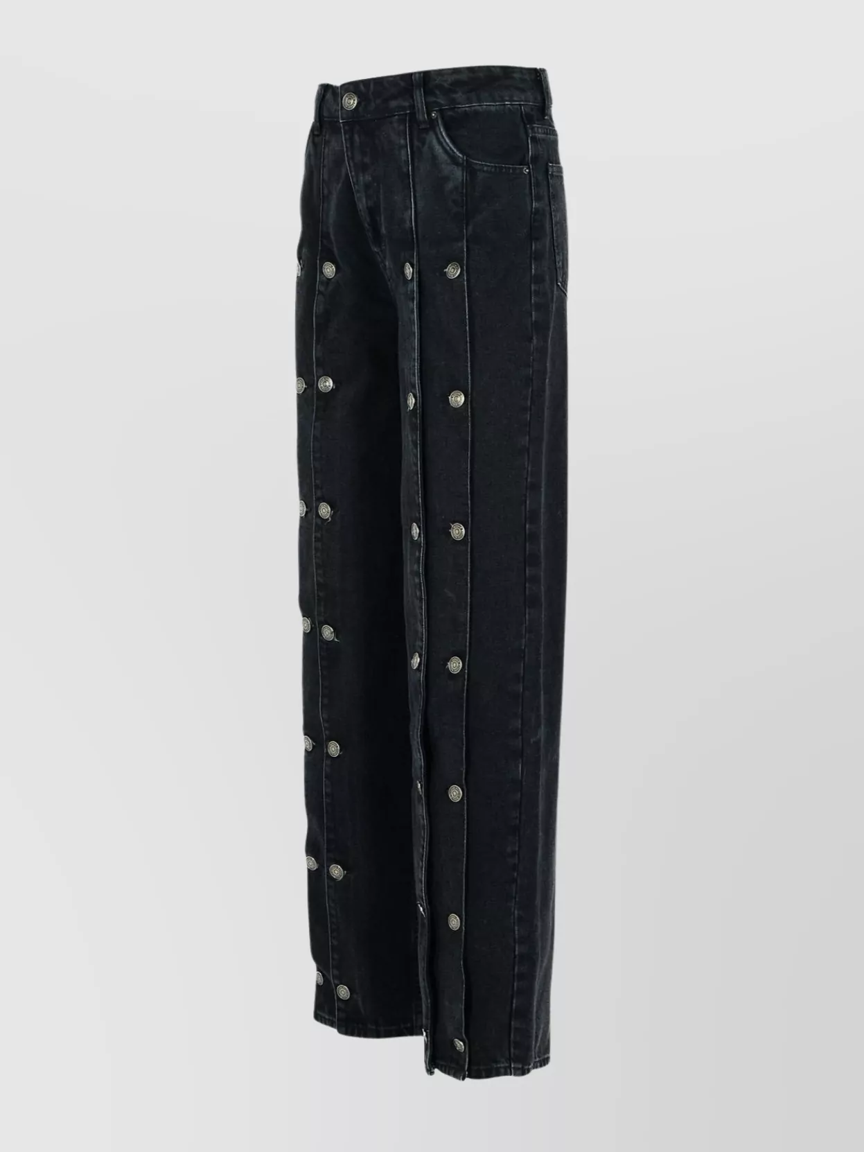 Rotate Birger Christensen Dizie Wide Leg Cotton Blend Trousers In Black