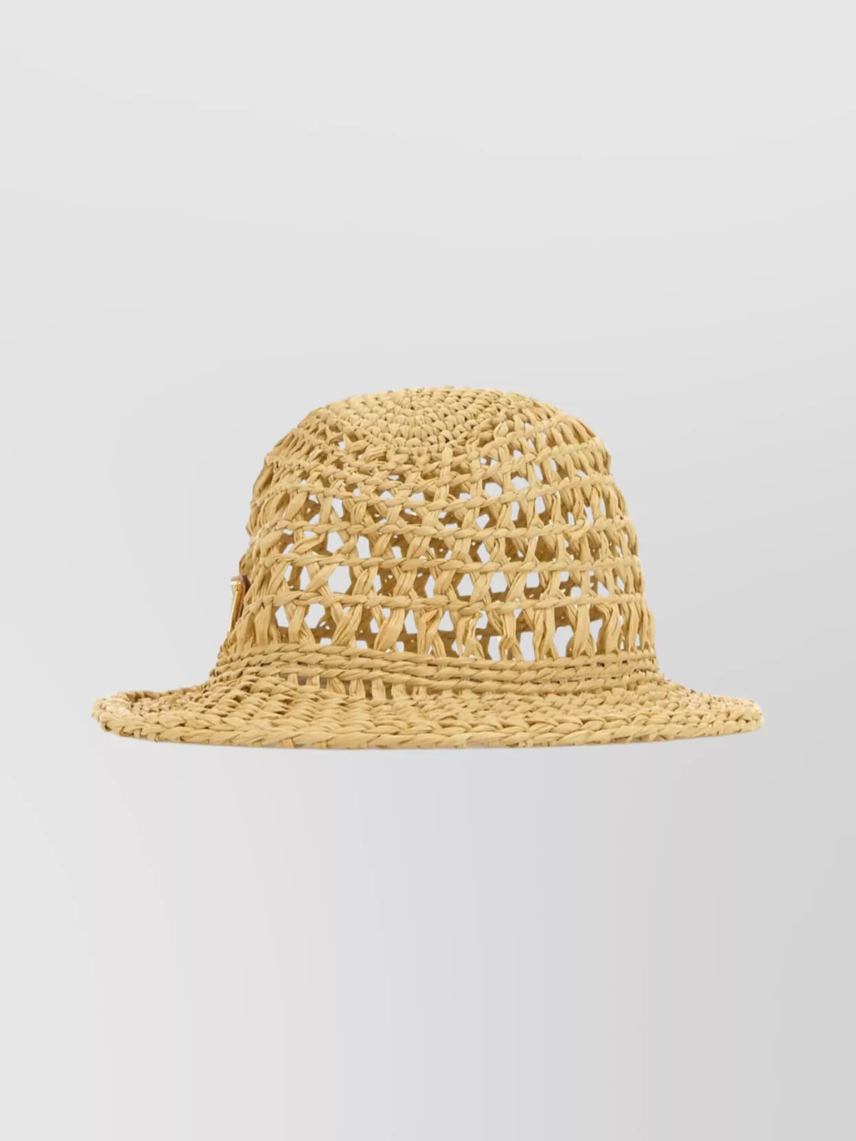 Prada Woven Design Wide Brim Bucket Hat In Neutral