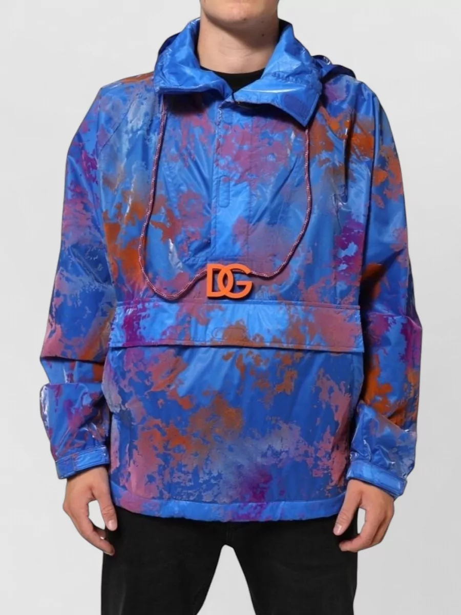 Dolce&Gabbana Tie dye logo hooded jacket