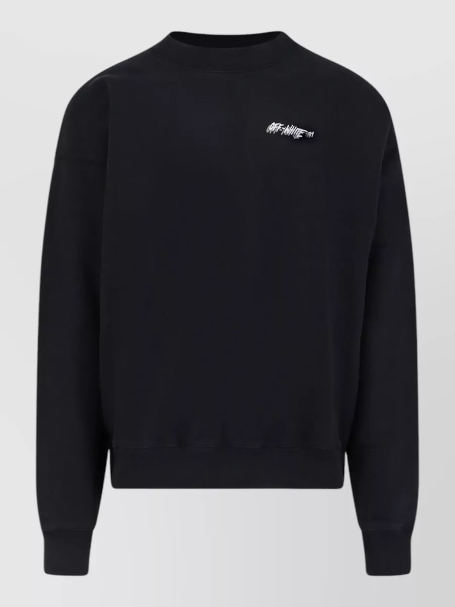 Off-White Cotton logo-embroidered crew-neck sweatshirt