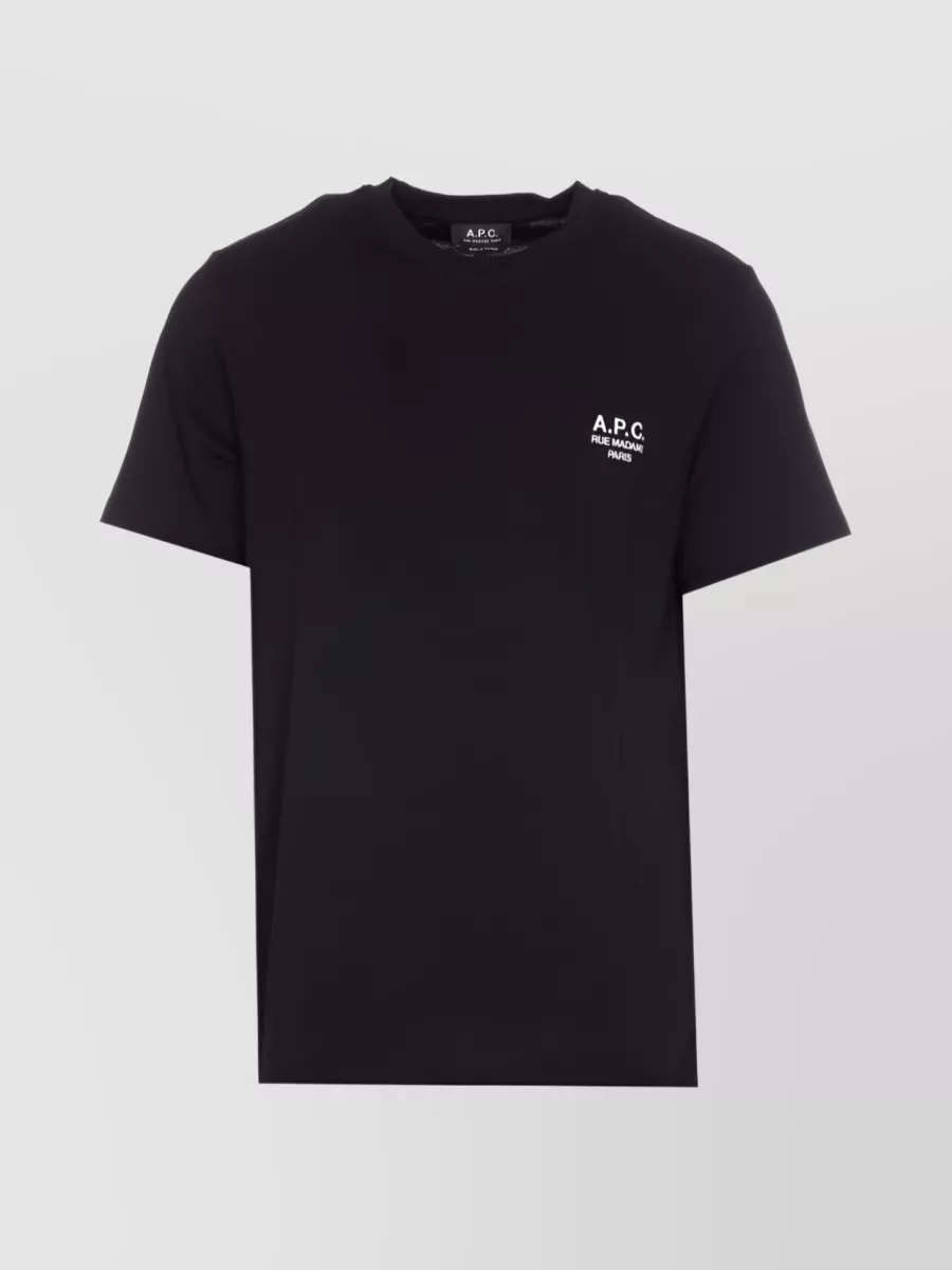Shop Apc Logo Print Cotton T-shirt In Black