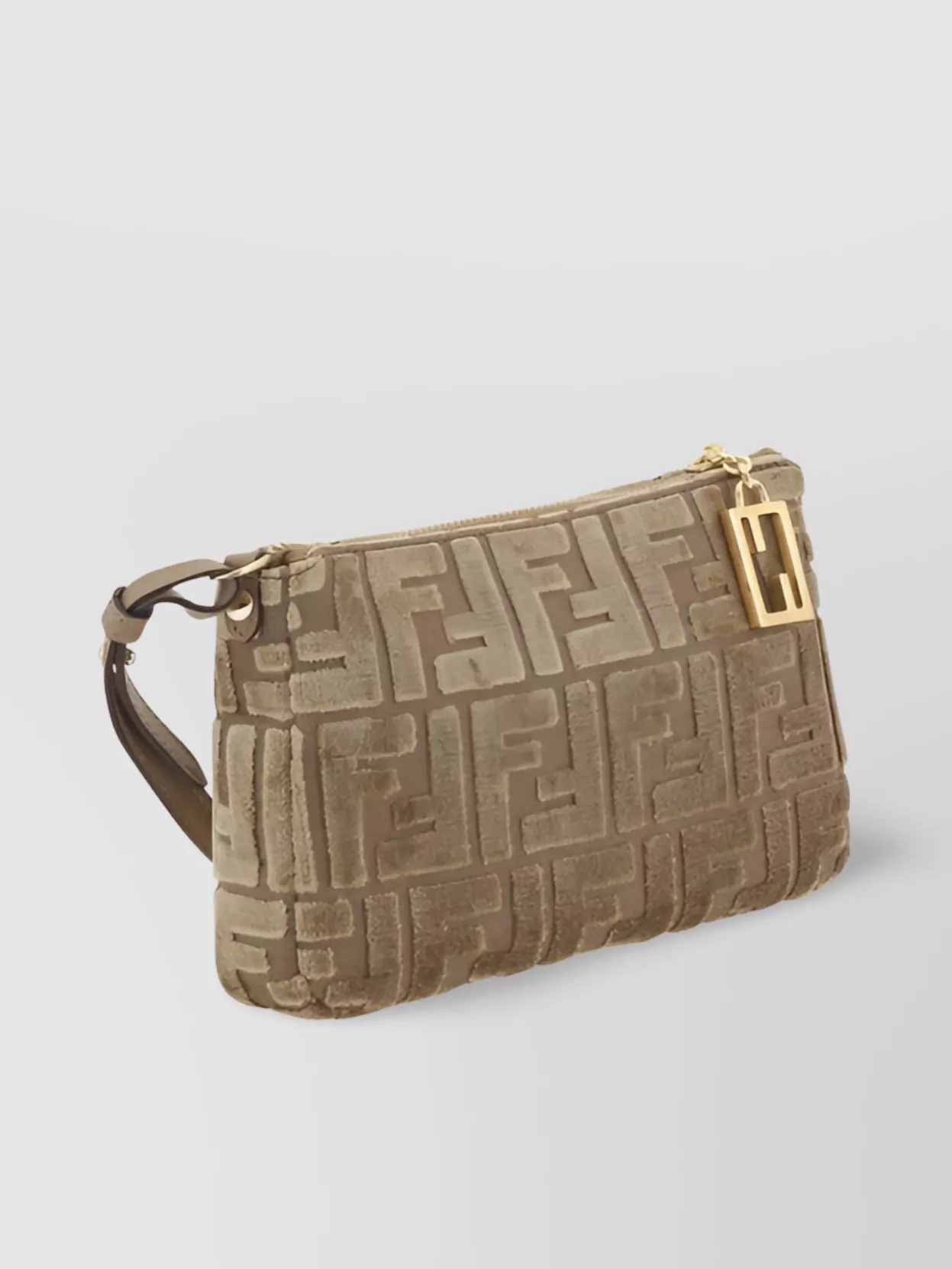 Fendi Ff Monogram Velvet Clutch Bag