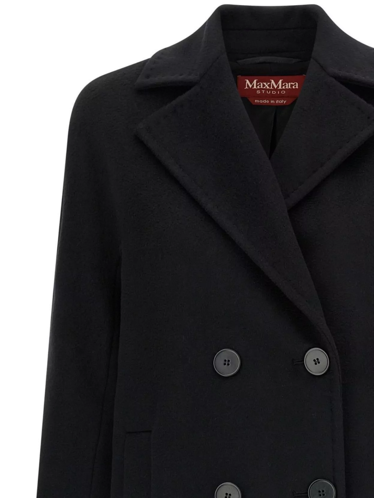 S Max Mara Double-Breasted Coat Featuring Side Pockets