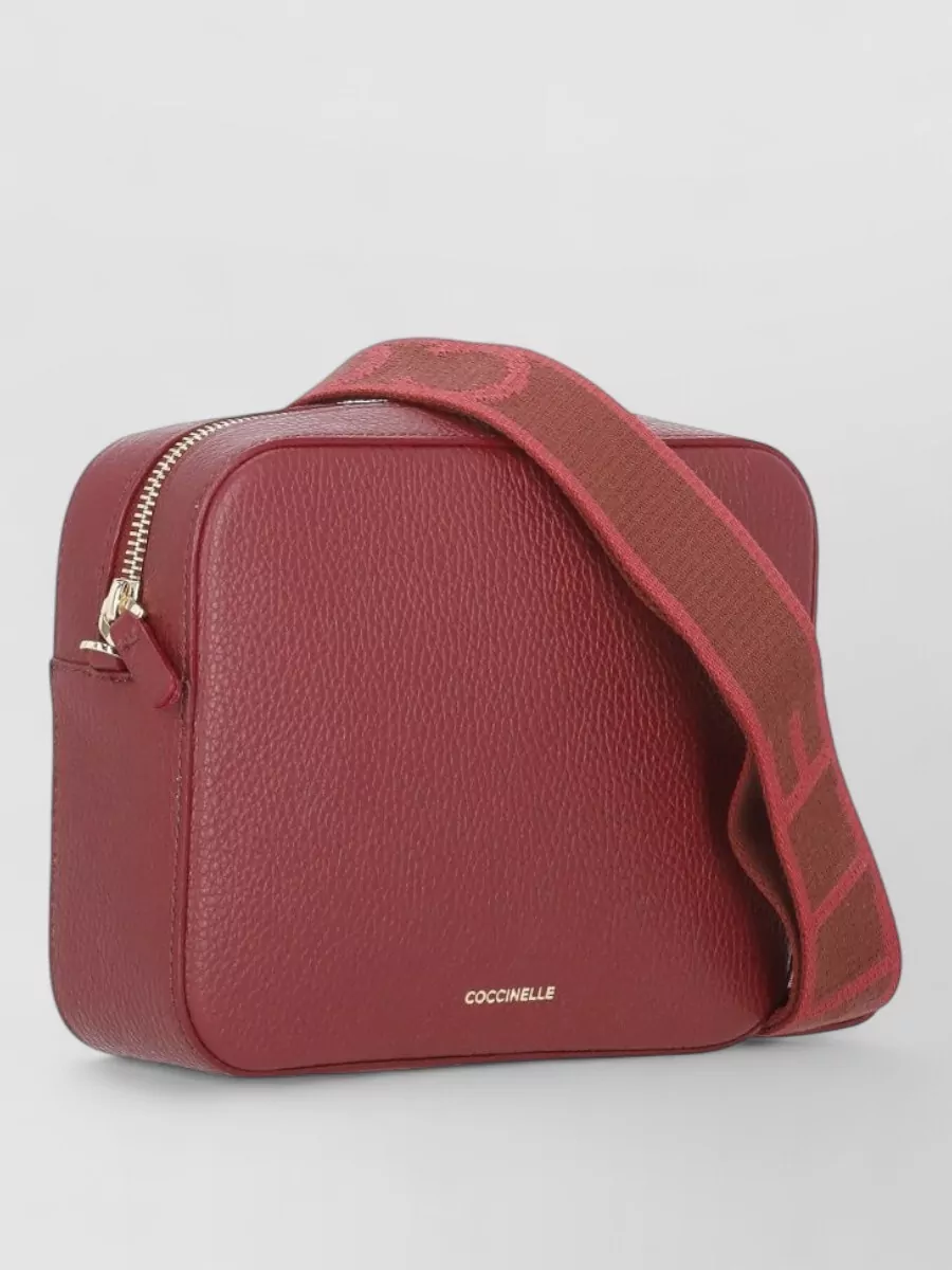 Coccinelle Shoulder Bag Removable Logo Strap Leather