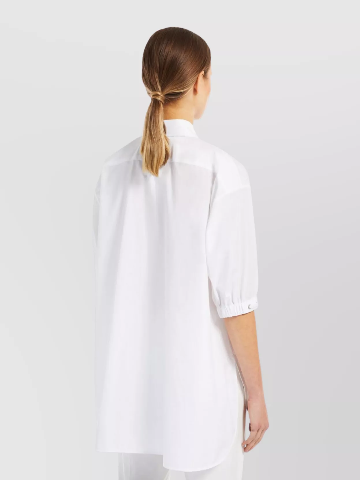 Max Mara Loose-Fitting Cotton Shirt Drawstring Sides