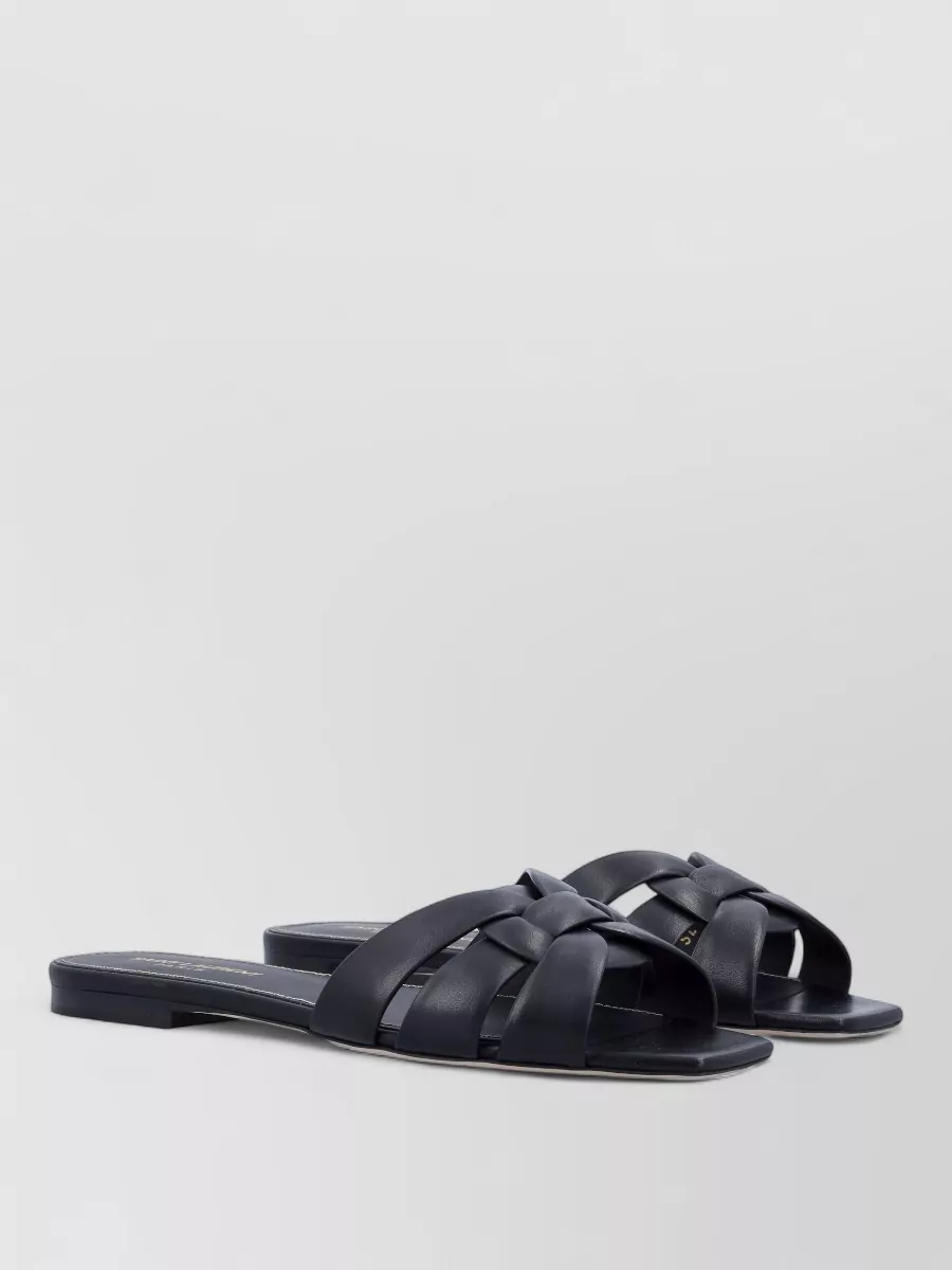 Saint Laurent leather flat slides