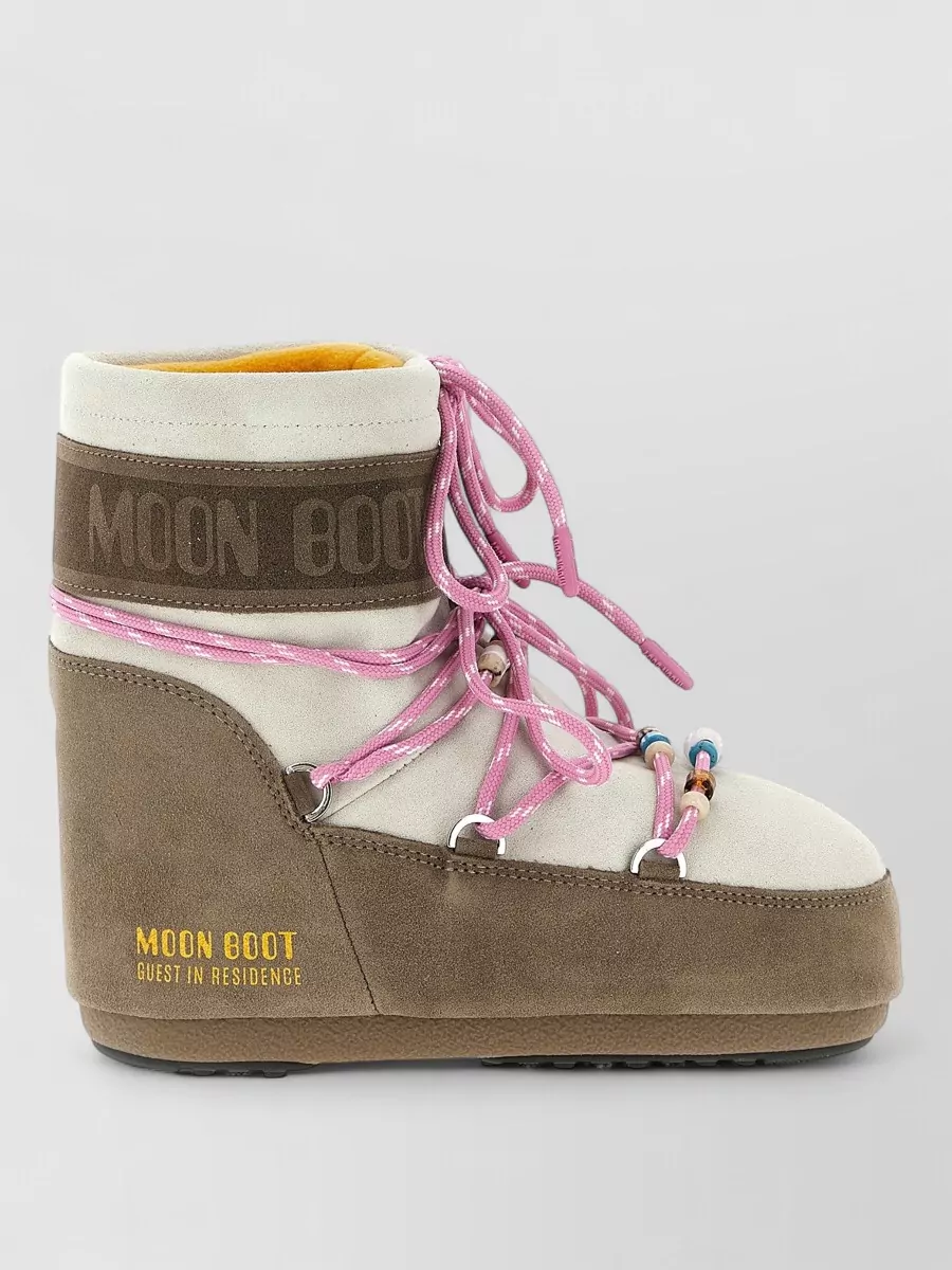 Moon Boot Suede Beaded Ankle Boots