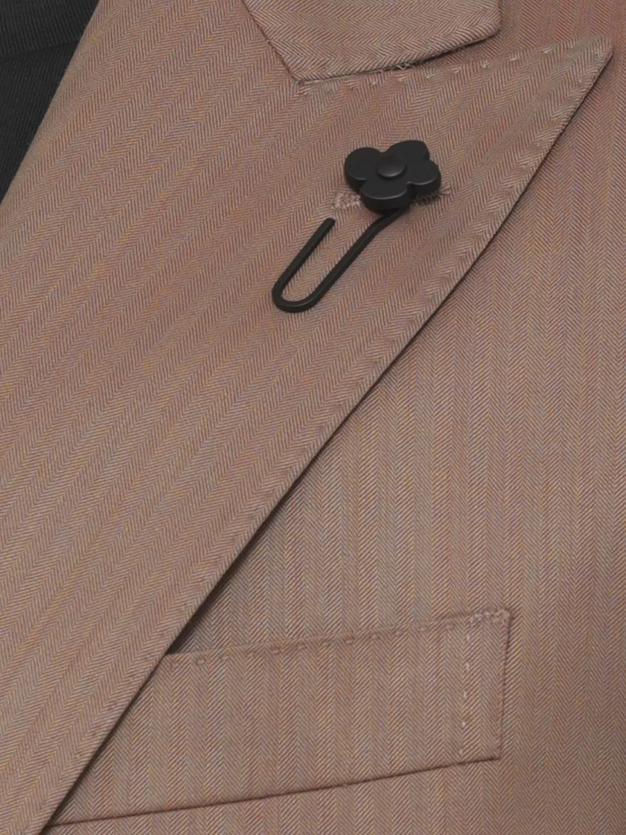 Lardini Wool Suit Lapel Collar Double Vent Jacket In Brown