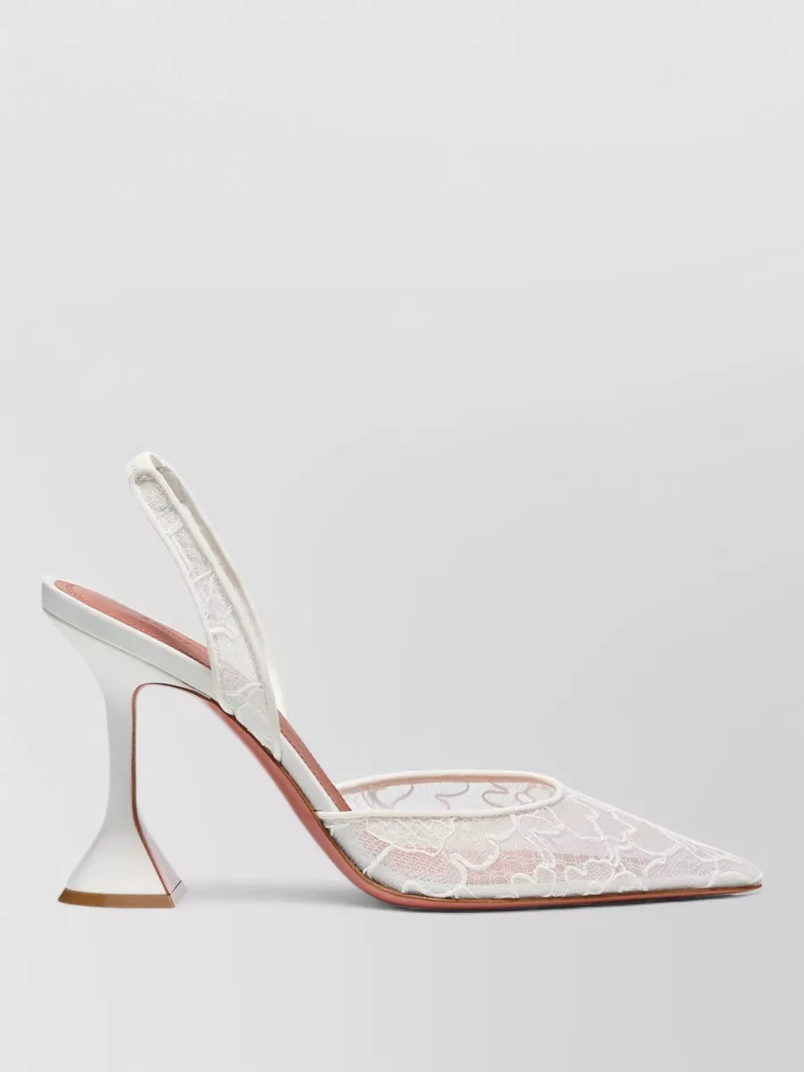 Amina Muaddi Lace Slingback Pumps