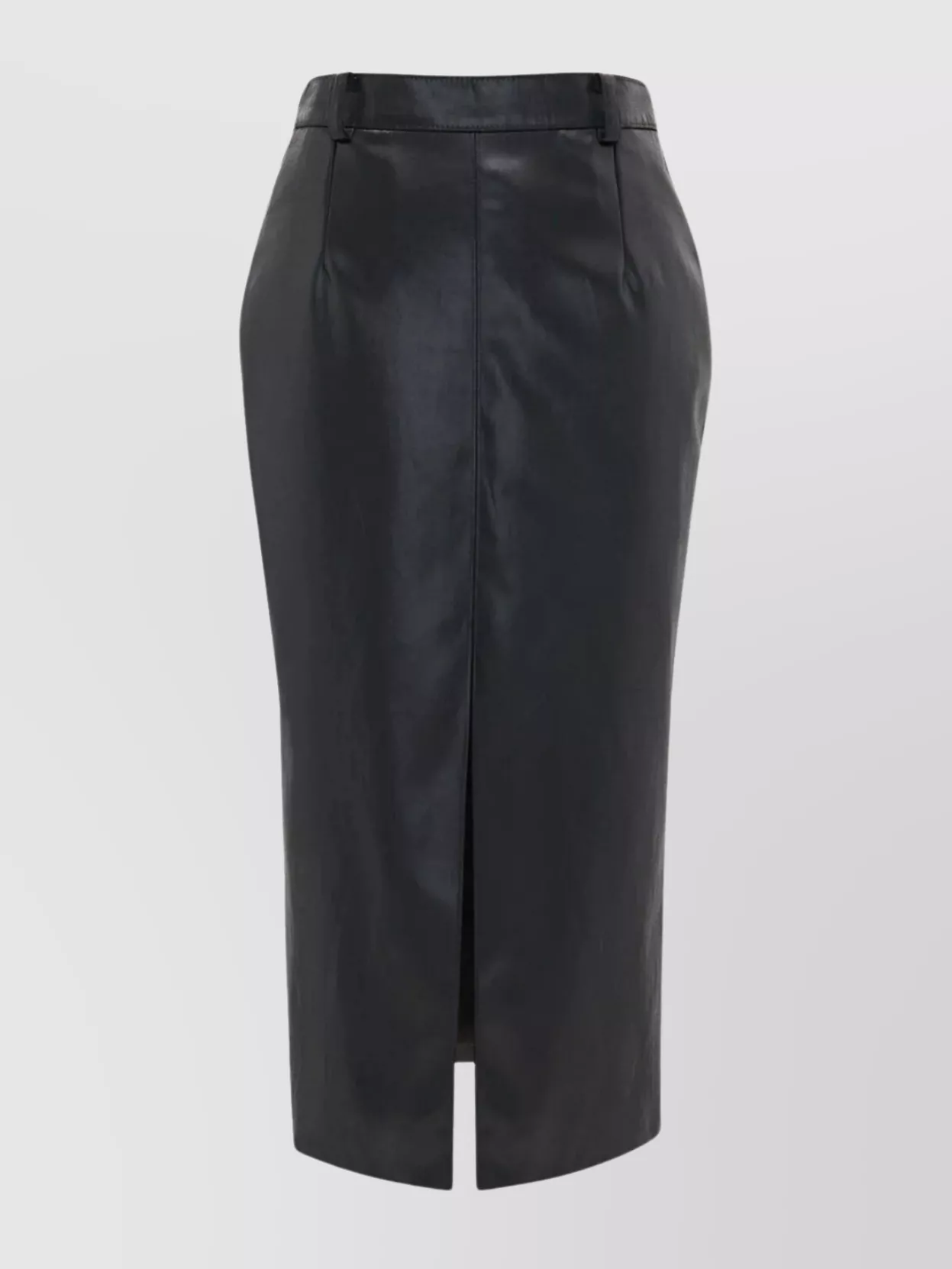 Shop Saint Laurent Slit Waist High Pencil Skirt In Black