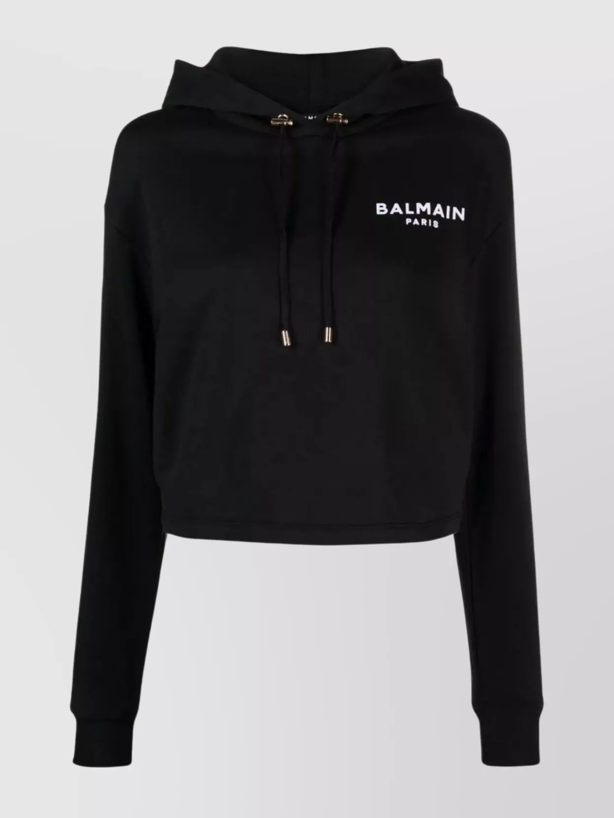 Shop Balmain Adjustable Hood Knitwear With Metallic Accents