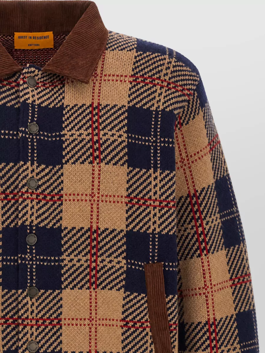 Guest In Residence Wool Cashmere Tartan Bomber Jacket