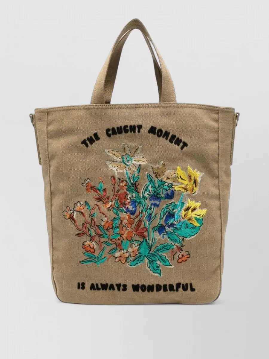 Paul Smith floral-embroidered canvas beach bag
