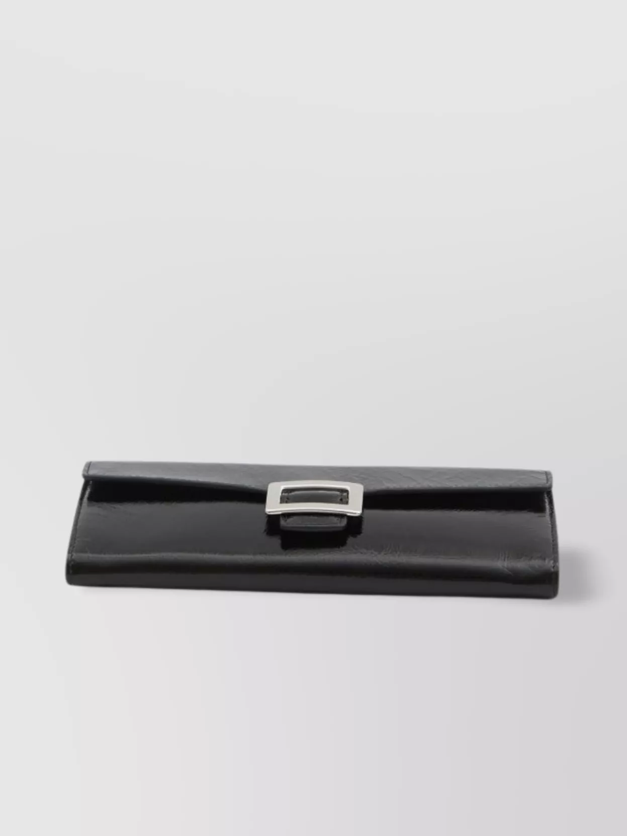 Roger Vivier Patent Leather Chain Wallet With Back Pocket