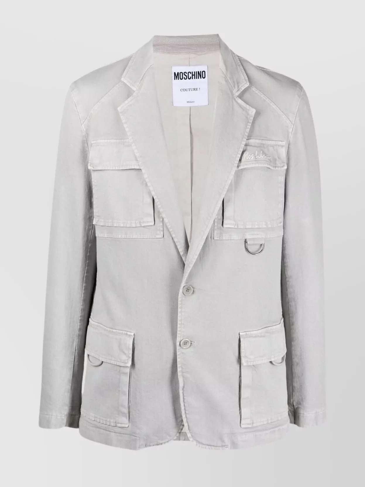 Shop Moschino Safari Influence Military Jacket In White