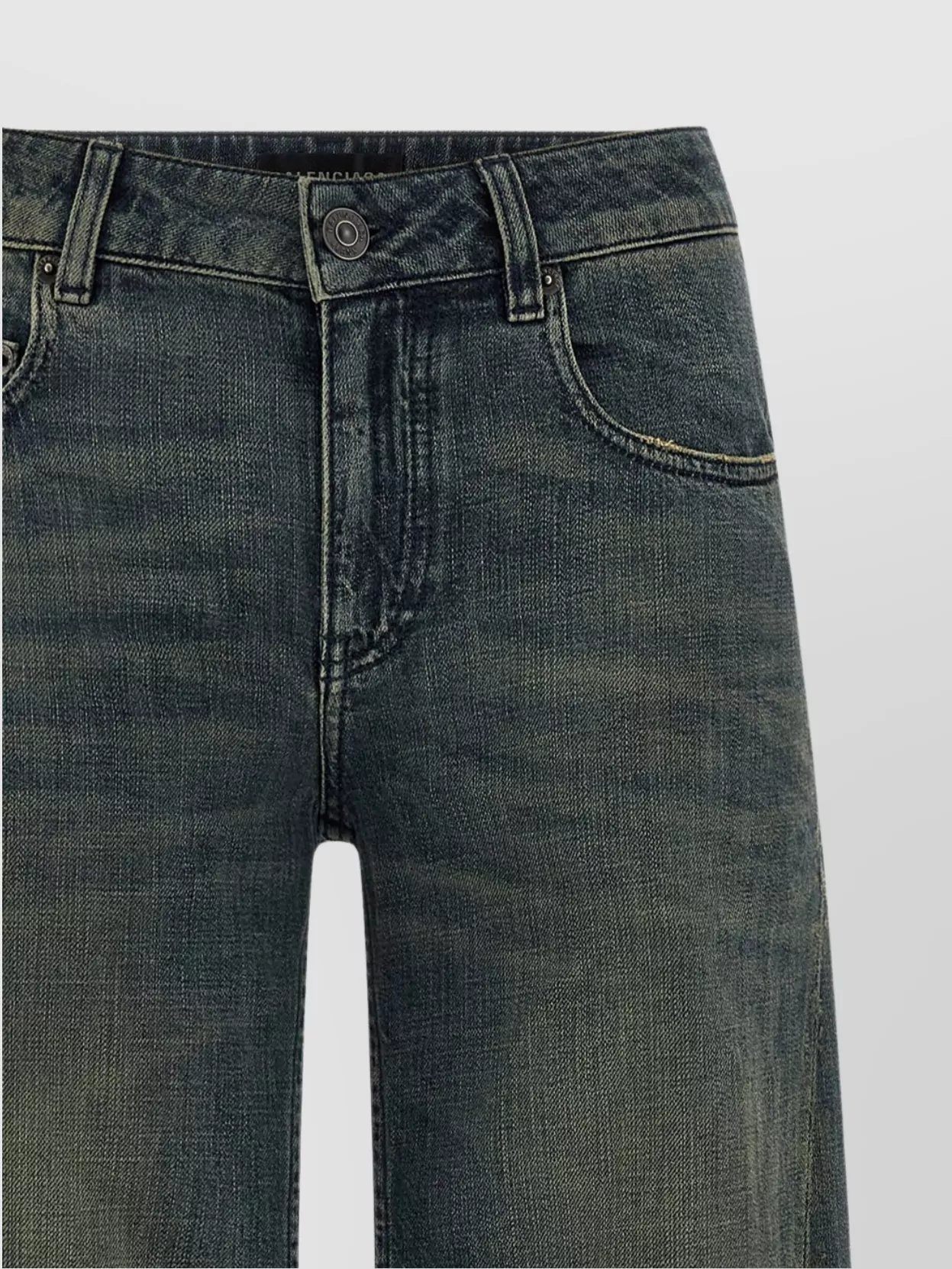 Balenciaga Wide Leg Jeans Featuring Belt Loops In Blue