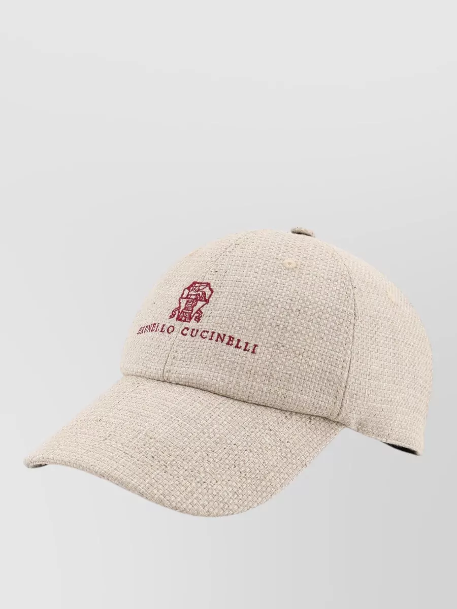 Brunello Cucinelli Silk Linen Wool Hopsack Baseball Cap