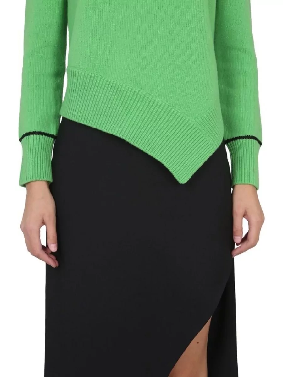 Alexander Mcqueen Wool Off Shoulder Sweatshirt