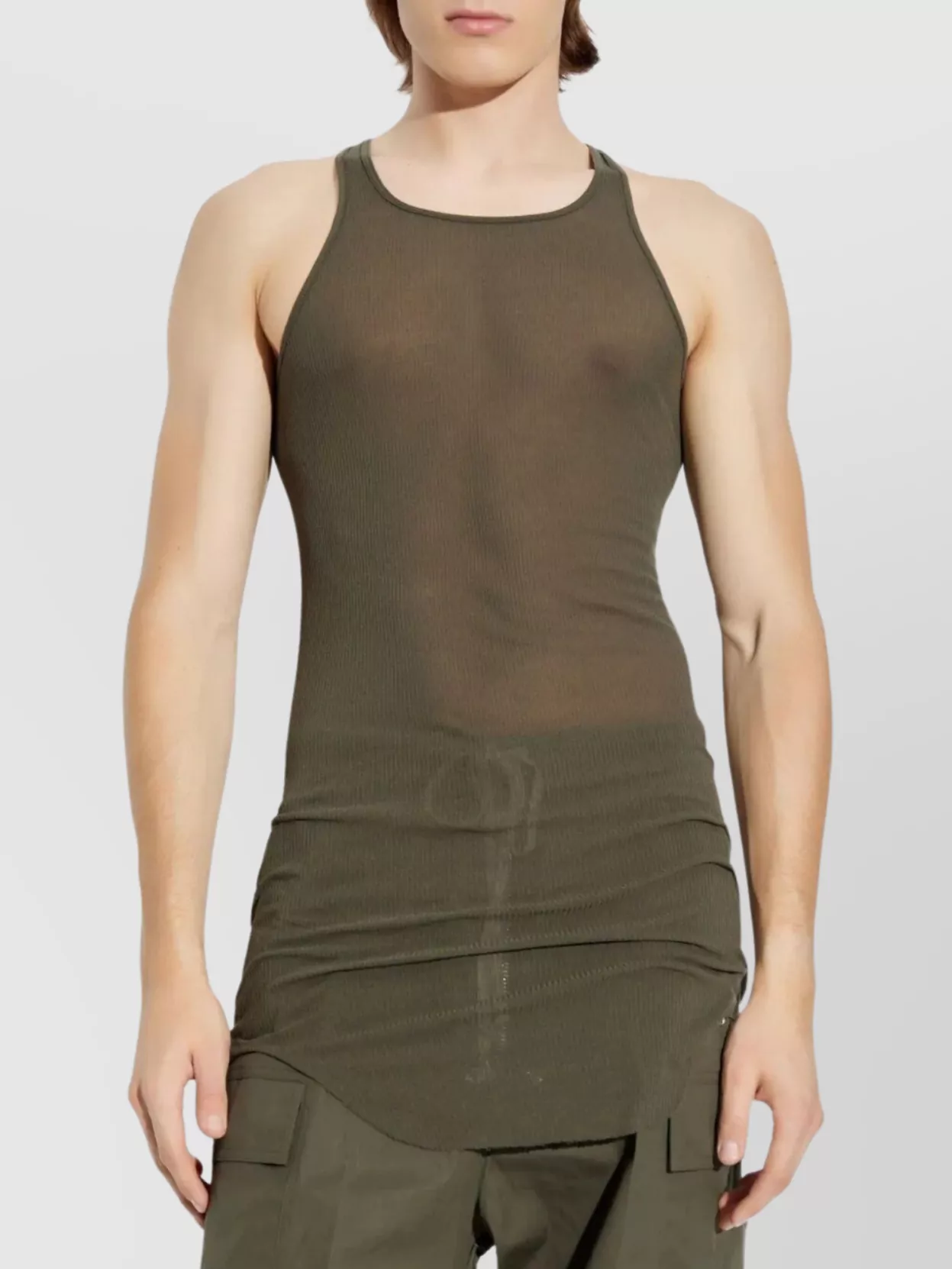 Rick Owens Ribbed Racerback Tank Top