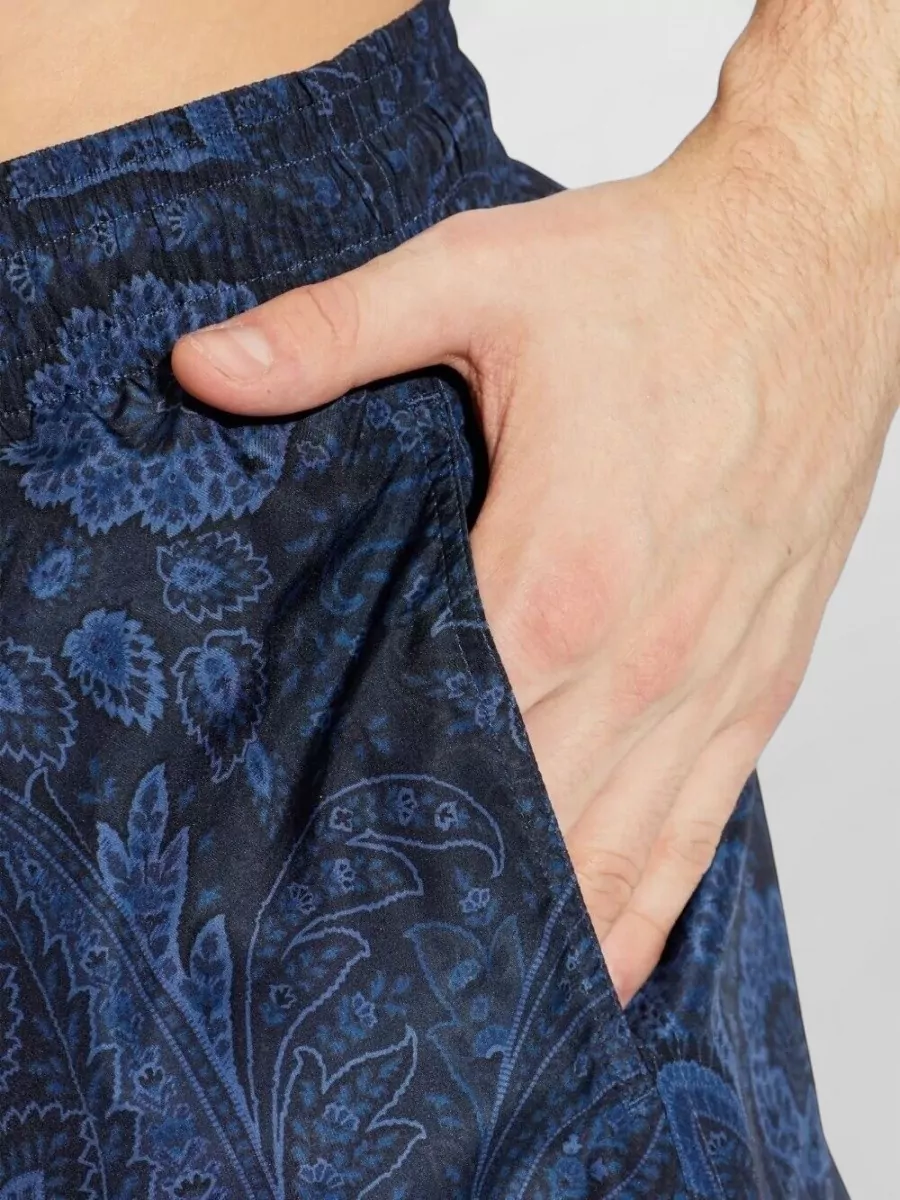 Etro Paisley Floral Print Swim Shorts Pockets