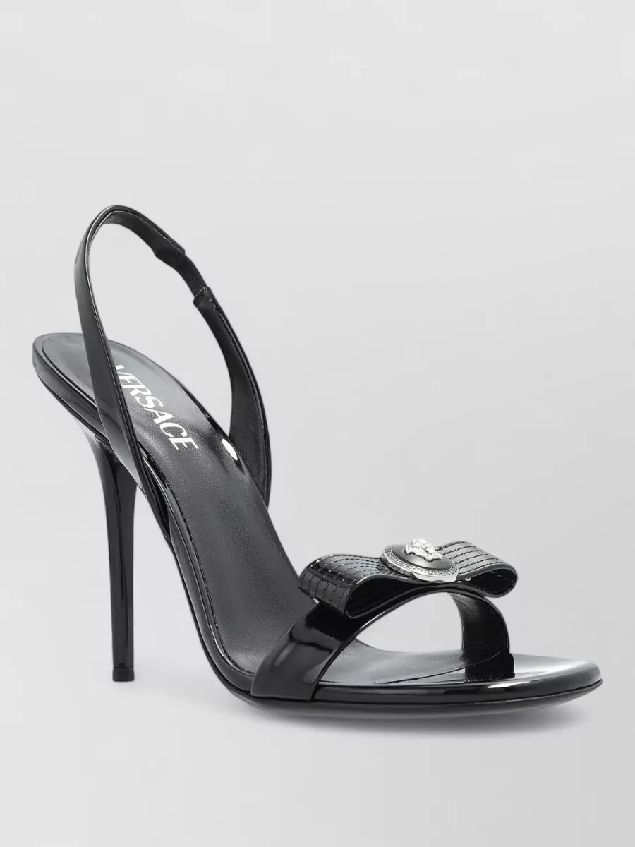 Versace leather medusa-bow slingback sandals