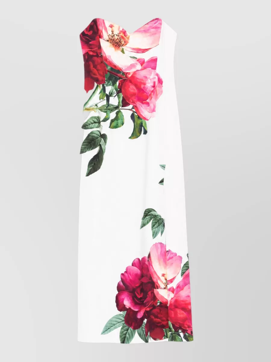 Alice + Olivia floral-print side-slit midi dress