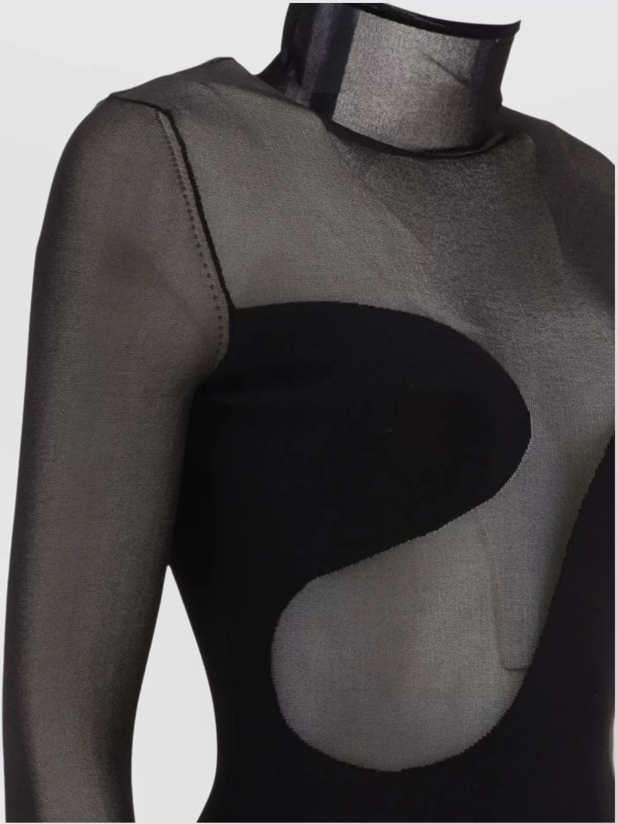 Nensi Dojaka Bodysuit With Asymmetric Line And Sheer Panels