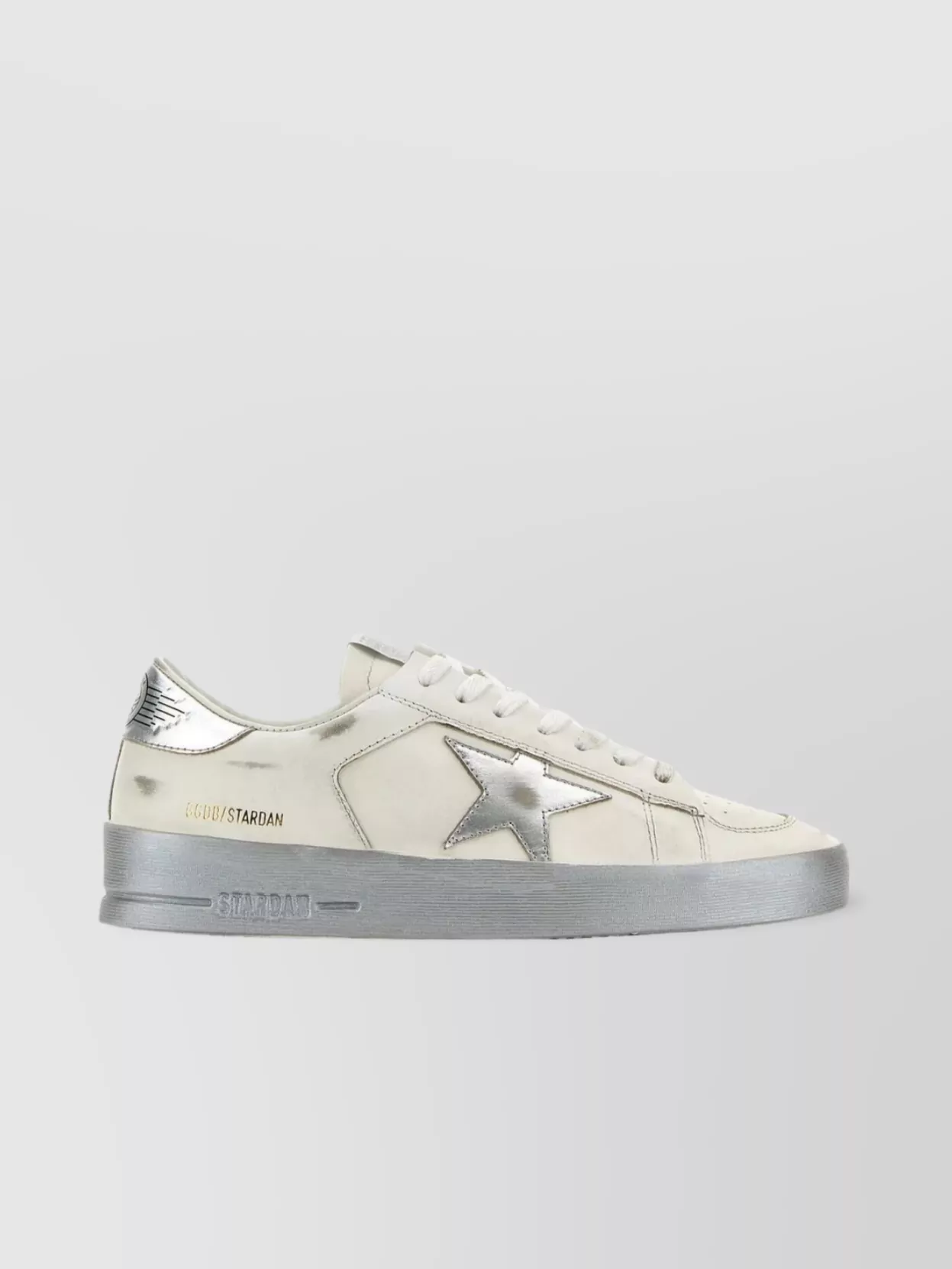 Shop Golden Goose Stardan Sneakers With Intentional Surface Dirt In Cream
