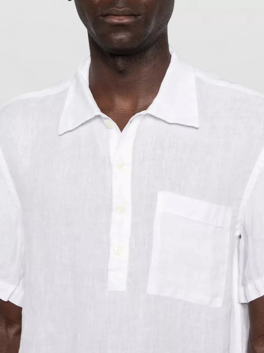 120% Lino Short-Sleeve Linen Polo Shirt