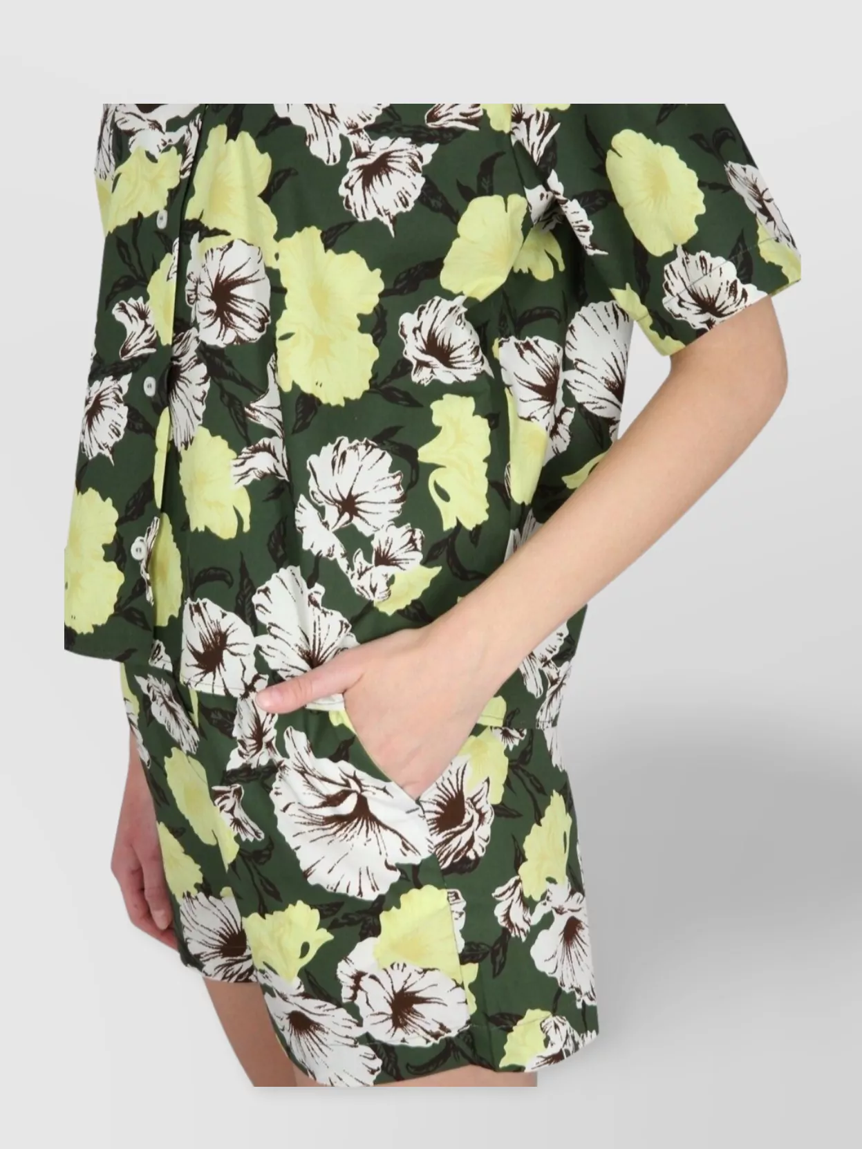 Msgm Floral Pattern Shirt Pocket Detail