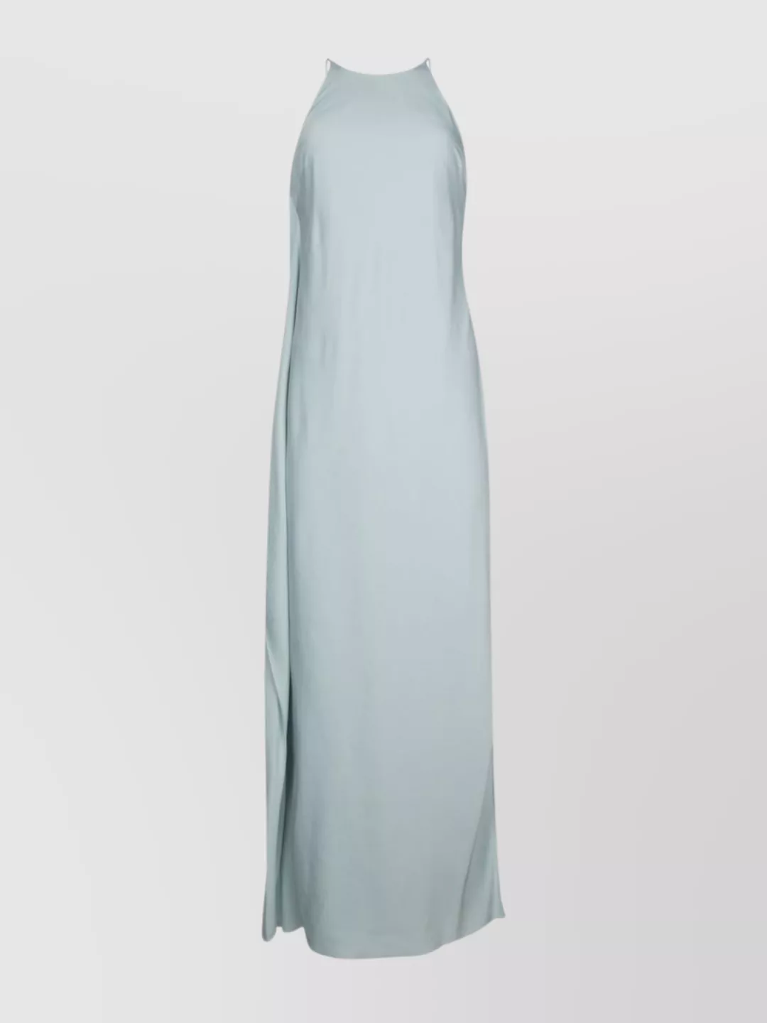 Calvin Klein Draped Midi Dress Round Neckline In Blue