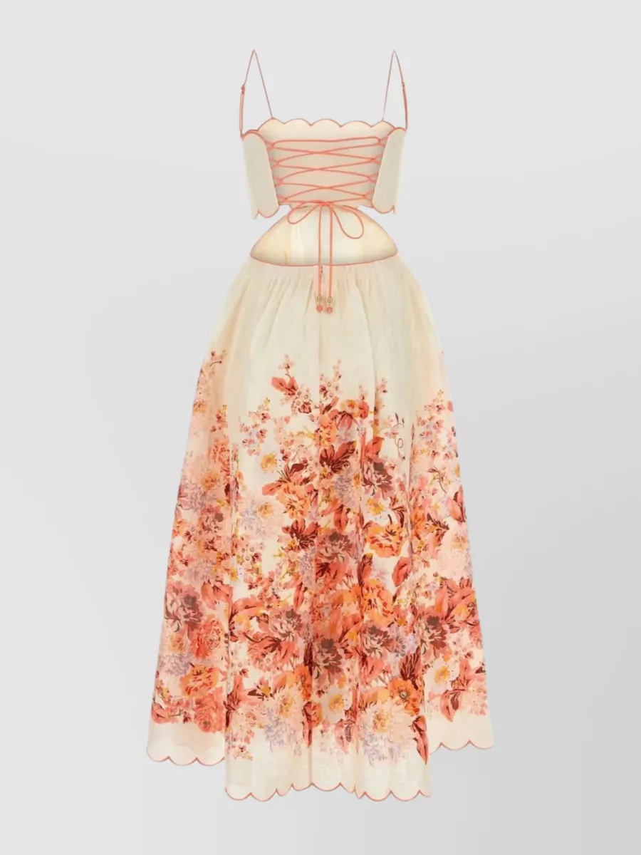 Zimmermann Layered Floral Linen Dress