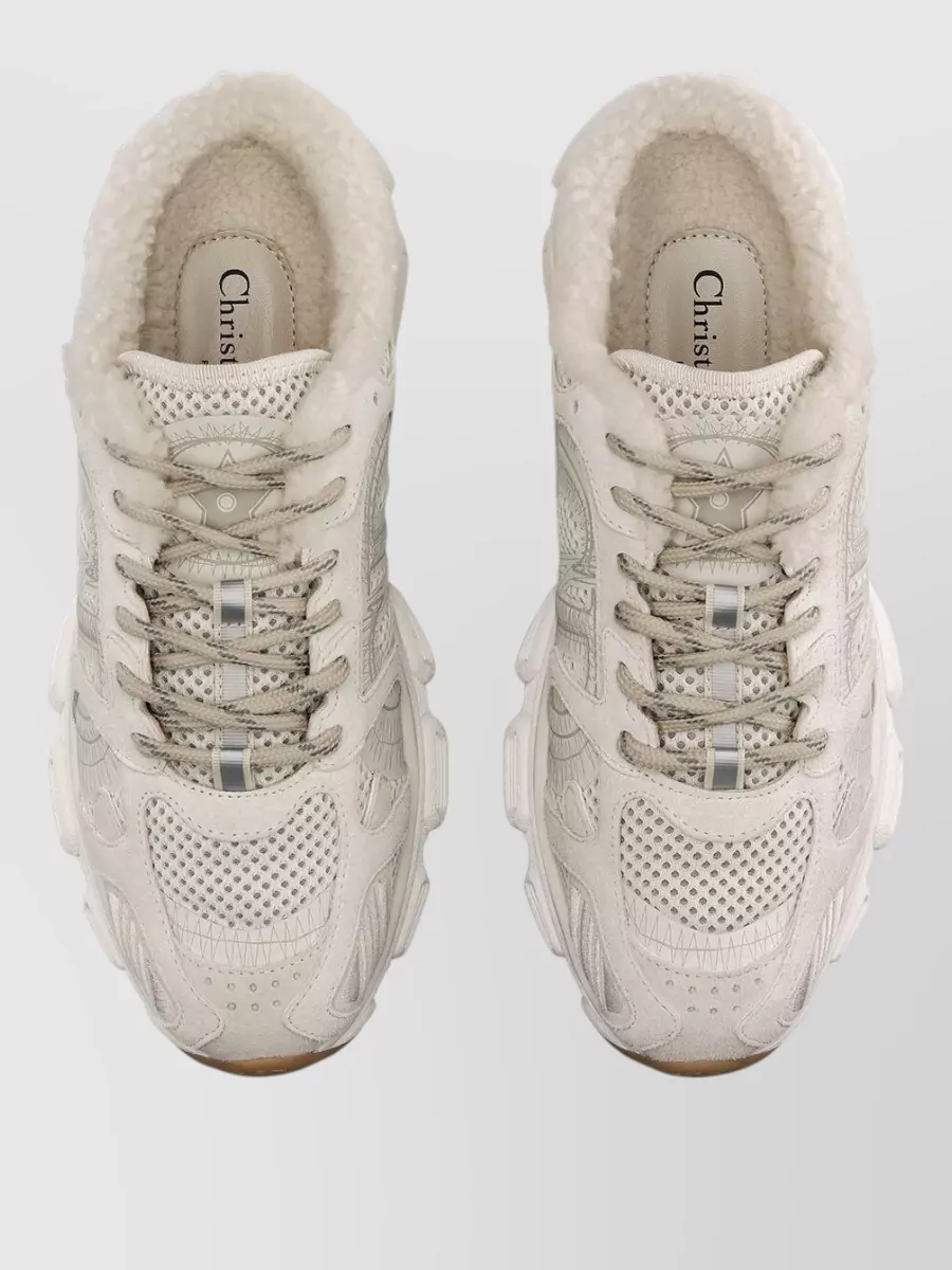 Christian Dior Mesh Panel Sneakers Rubber Sole Design