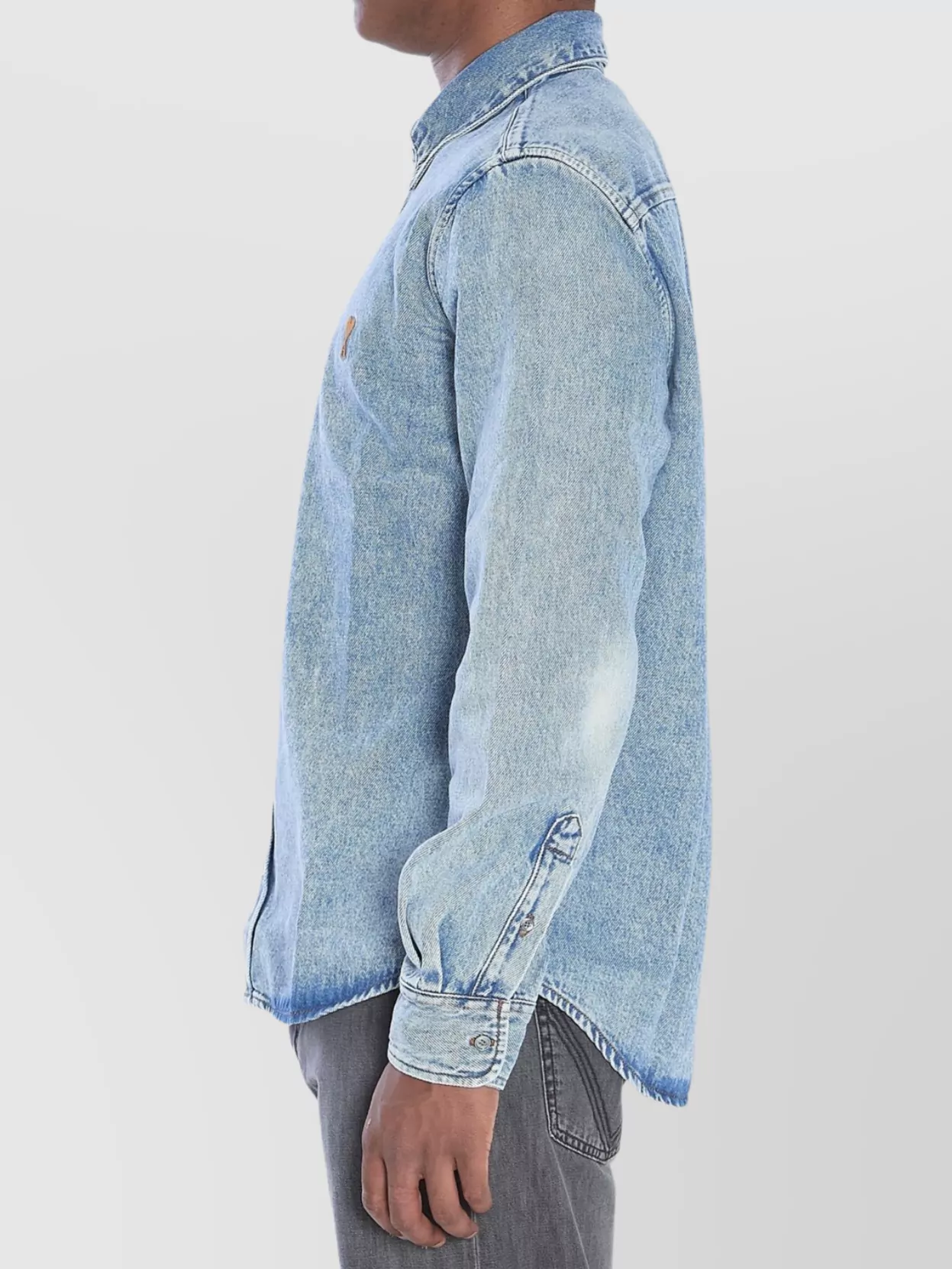 Ami Paris Heart Friend Denim Shirt