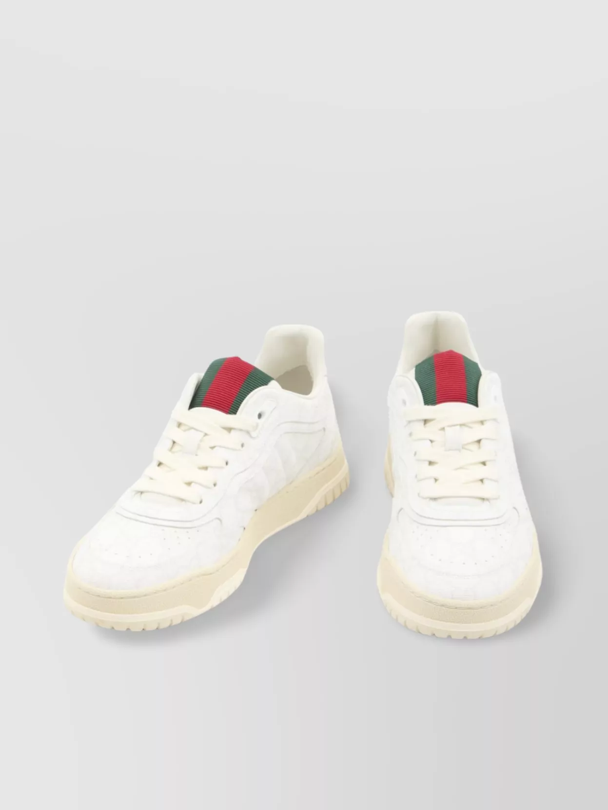 Gucci Canvas And Leather Sneakers In Neutral