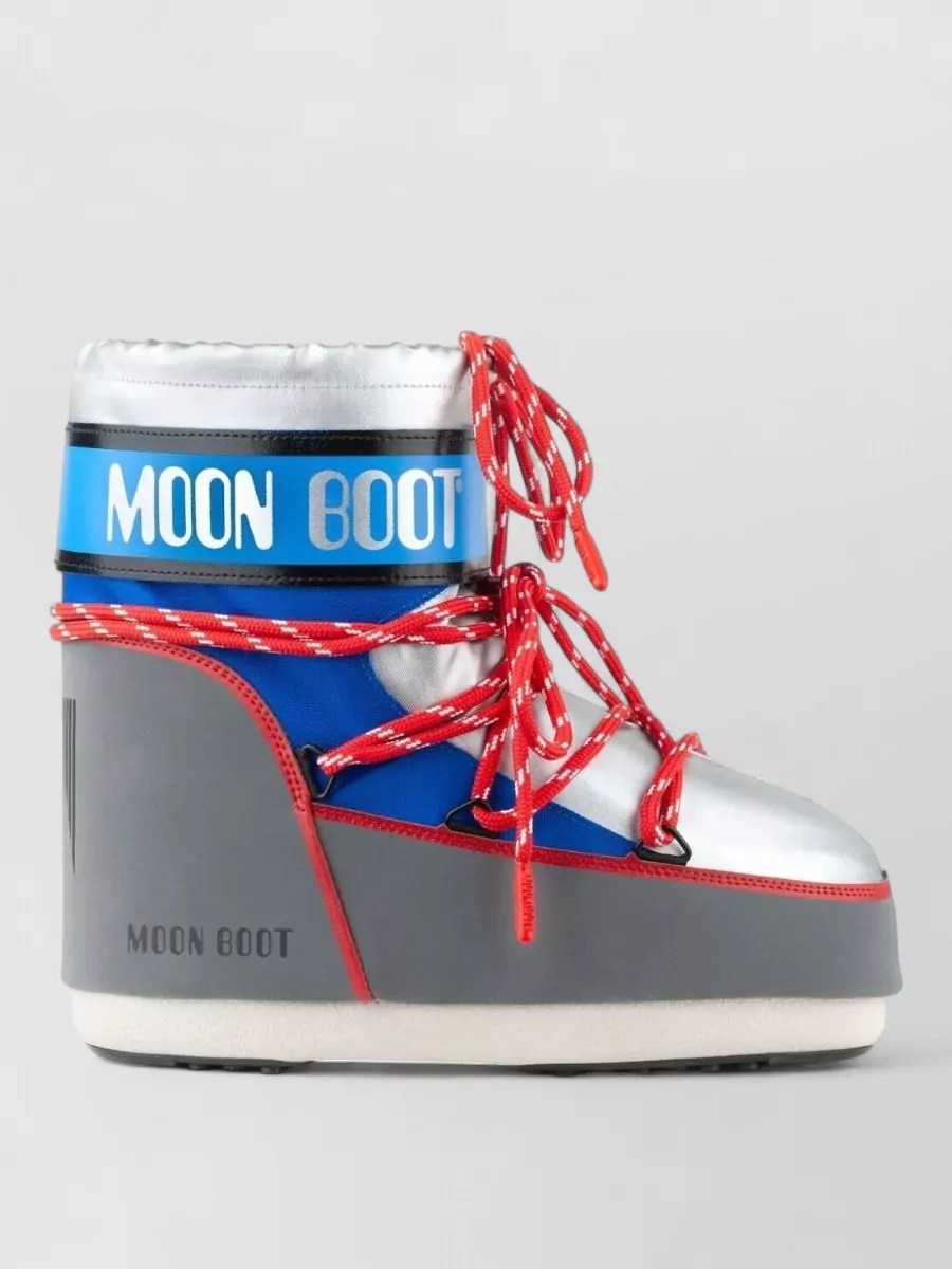 Moon Boot Leather Icon Low Space Racing Ankle Boots