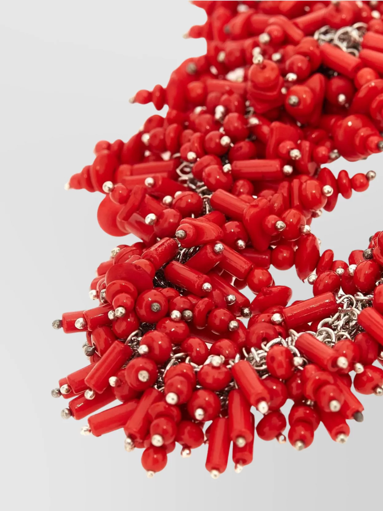 Dries Van Noten Layered Beaded Necklace With Silver Chain