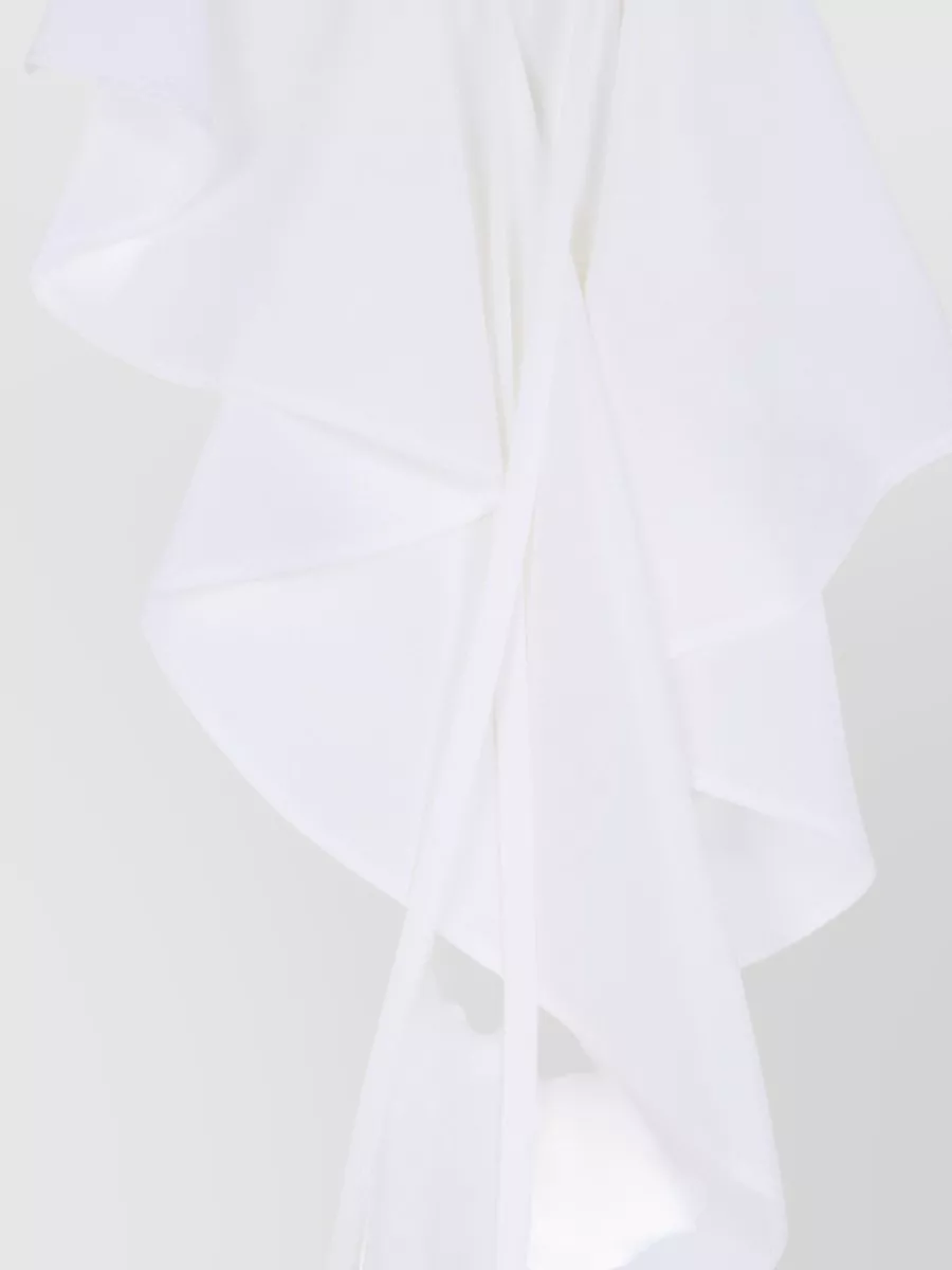 S Max Mara Draped Ruffle Shirt Gold Tone Buttons