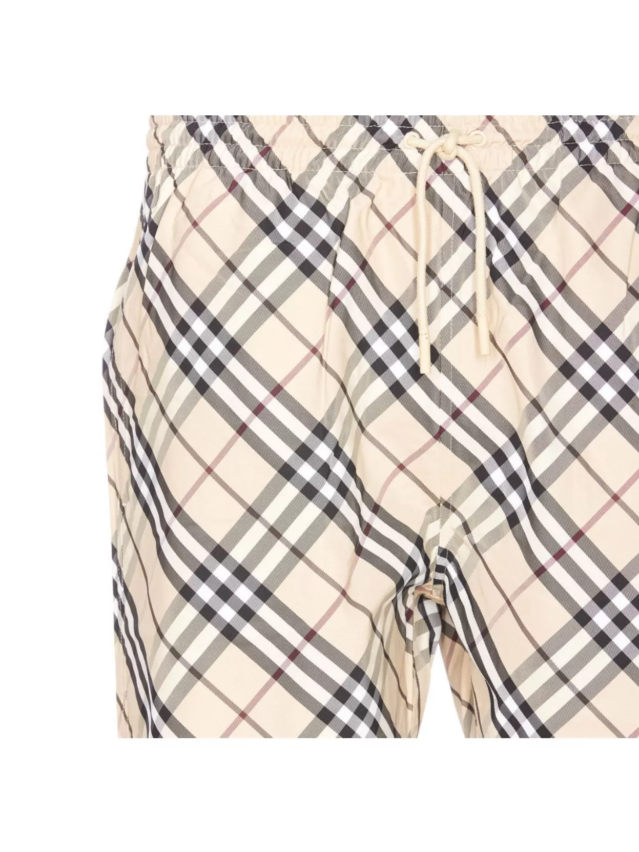 BURBERRY SWIMWEAR WITH CHECKERED PATTERN AND SIDE POCKETS