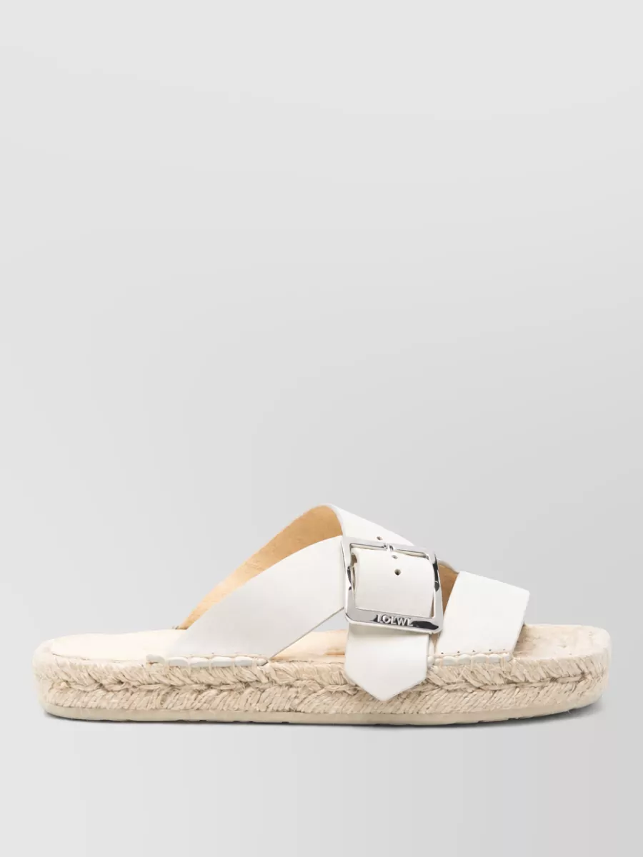 Loewe Paula's Ibiza Leather Buckle-Strap Sandals