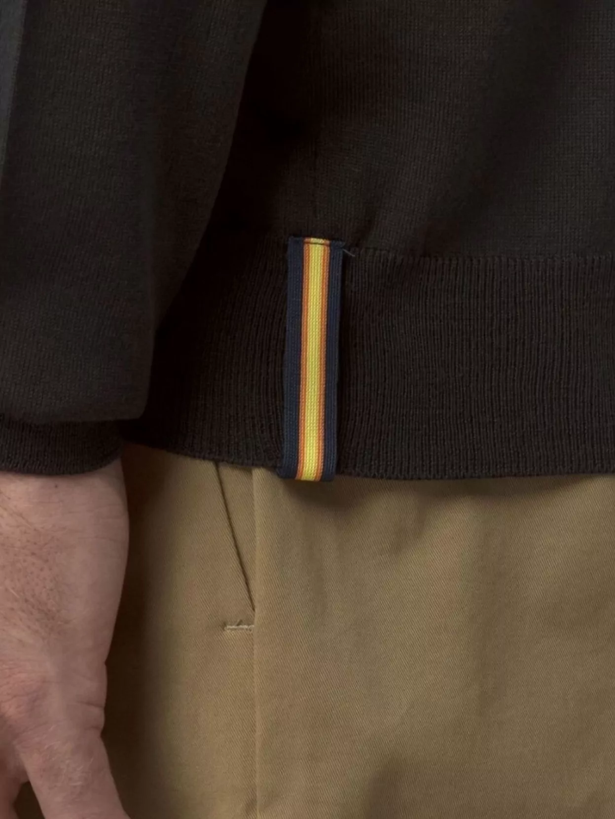 K-Way Merino Wool Blend Long Sleeve Polo Top