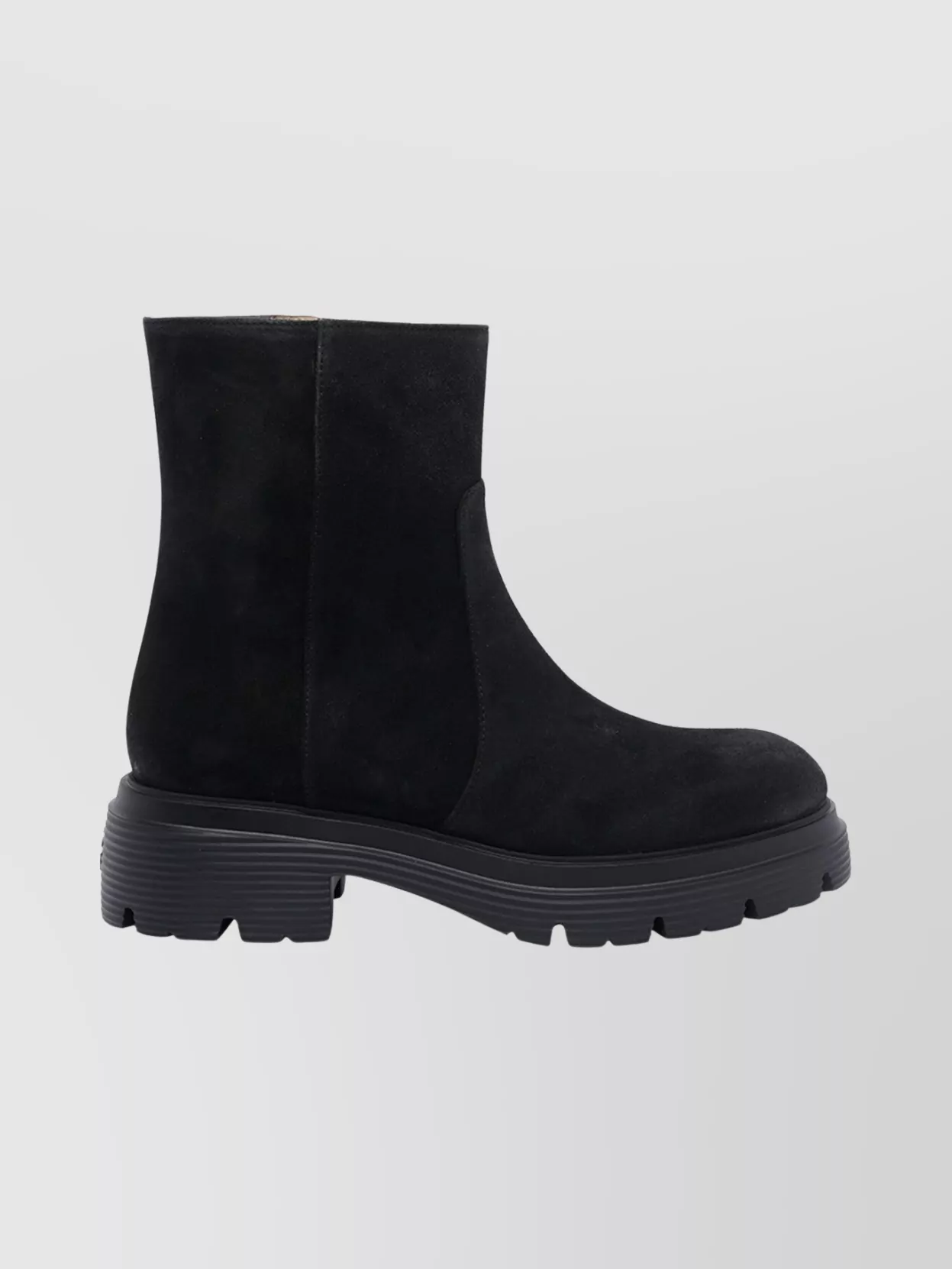 Stuart Weitzman Suede Ankle Boots Featuring Chunky Sole In Black