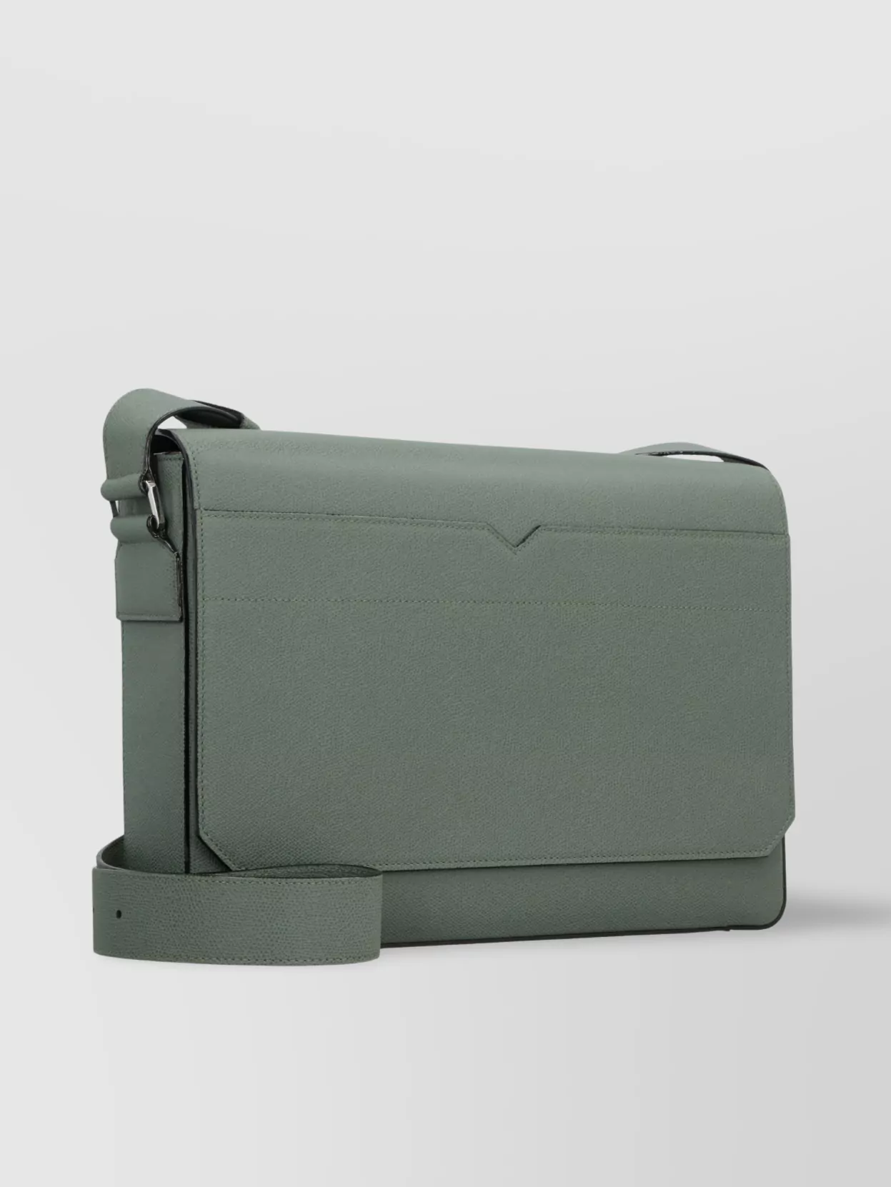 Valextra Line Leather Messenger Bag