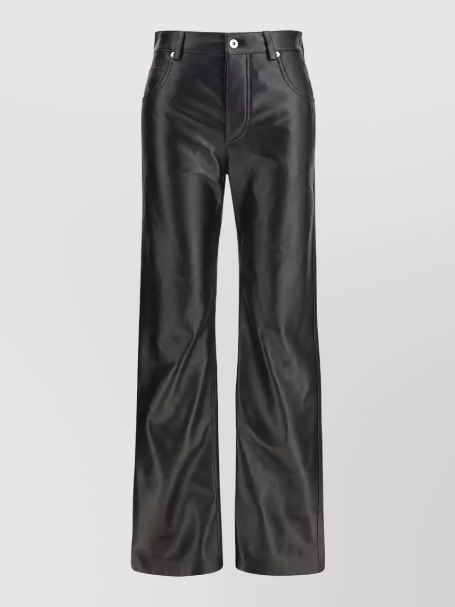 Bottega Veneta leather flared wide-leg trousers