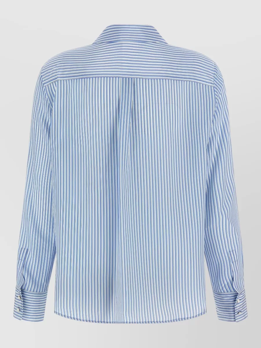 S Max Mara Silk Striped Long-Sleeve Shirt
