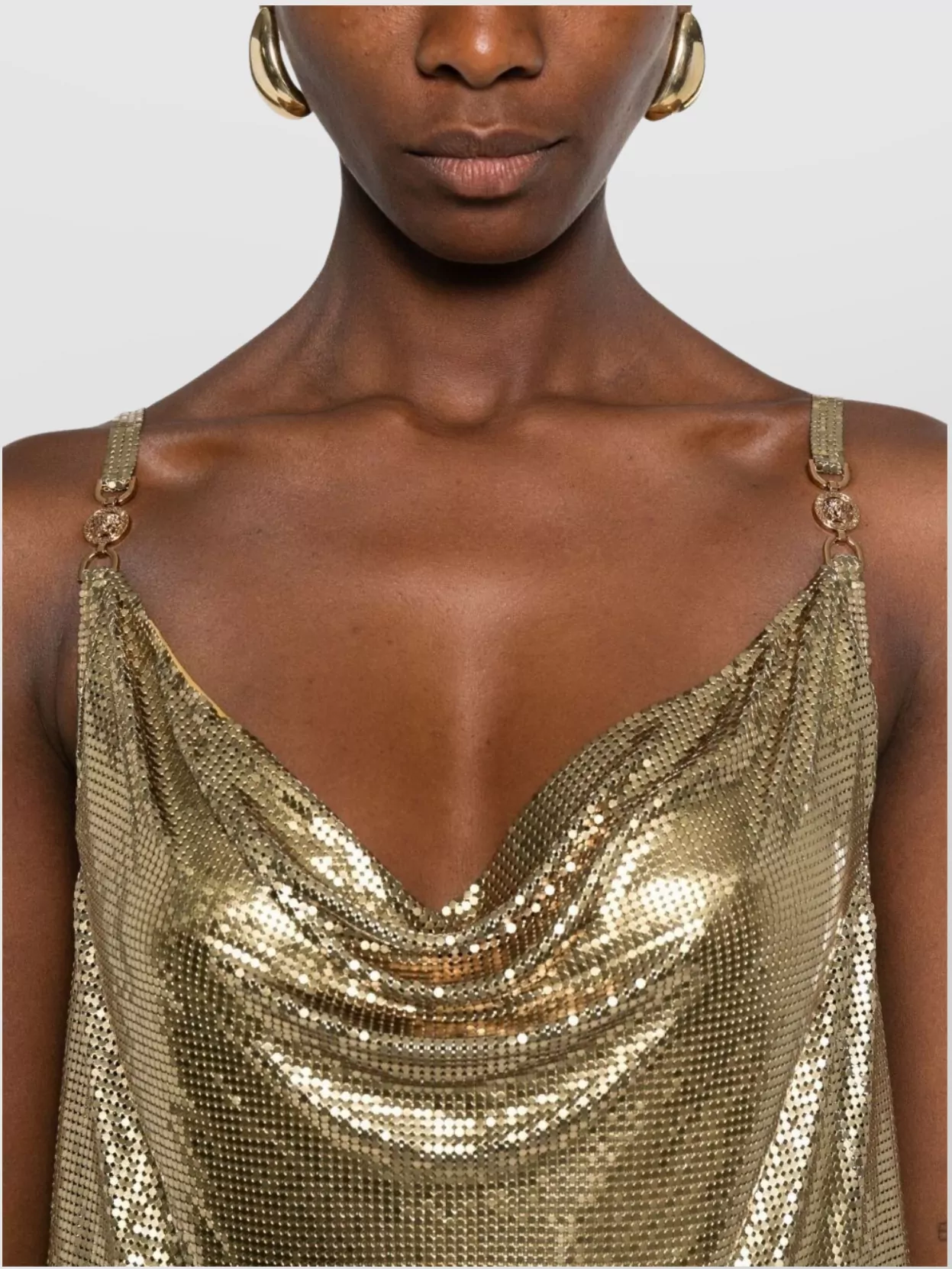 Versace Short Cocktail Dress With Chain Strap Detail