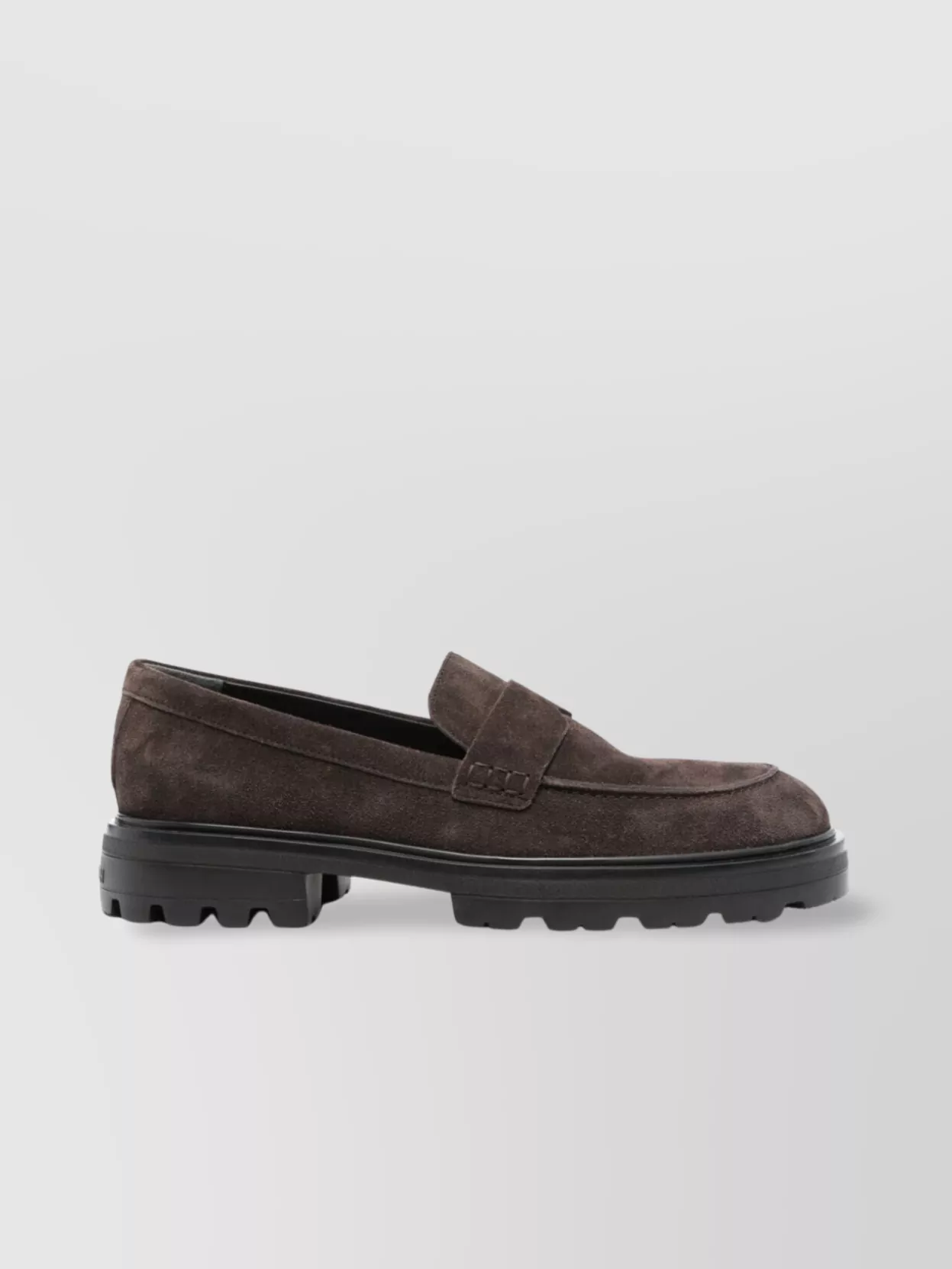 Hogan Chunky Sole Round Toe Suede Finish Loafers